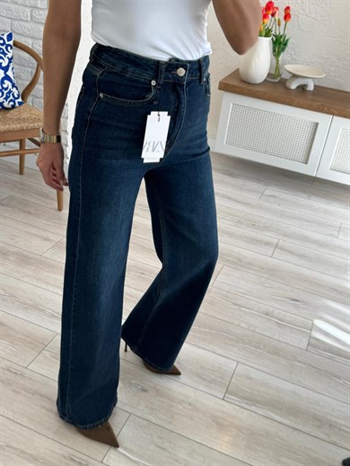 Premium Kalite Yüksek Bel Geniş Paça Jean Tint
