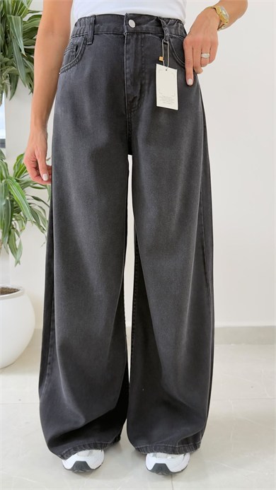 Premium Yumuşak Dokulu Denim Palazzo Antrasit