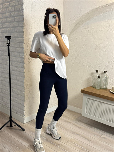 Şardonsuz Yüksek Kalite Tayt Lacivert