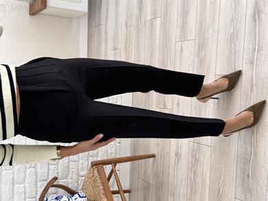 Siyah Flatolu Pantolon