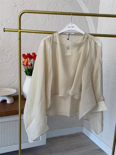 Uçuşan Pelerin Bluz Taş