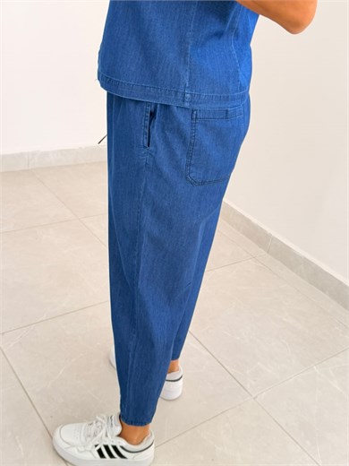 Yelekli Tensel Jean Takım Dark Blue