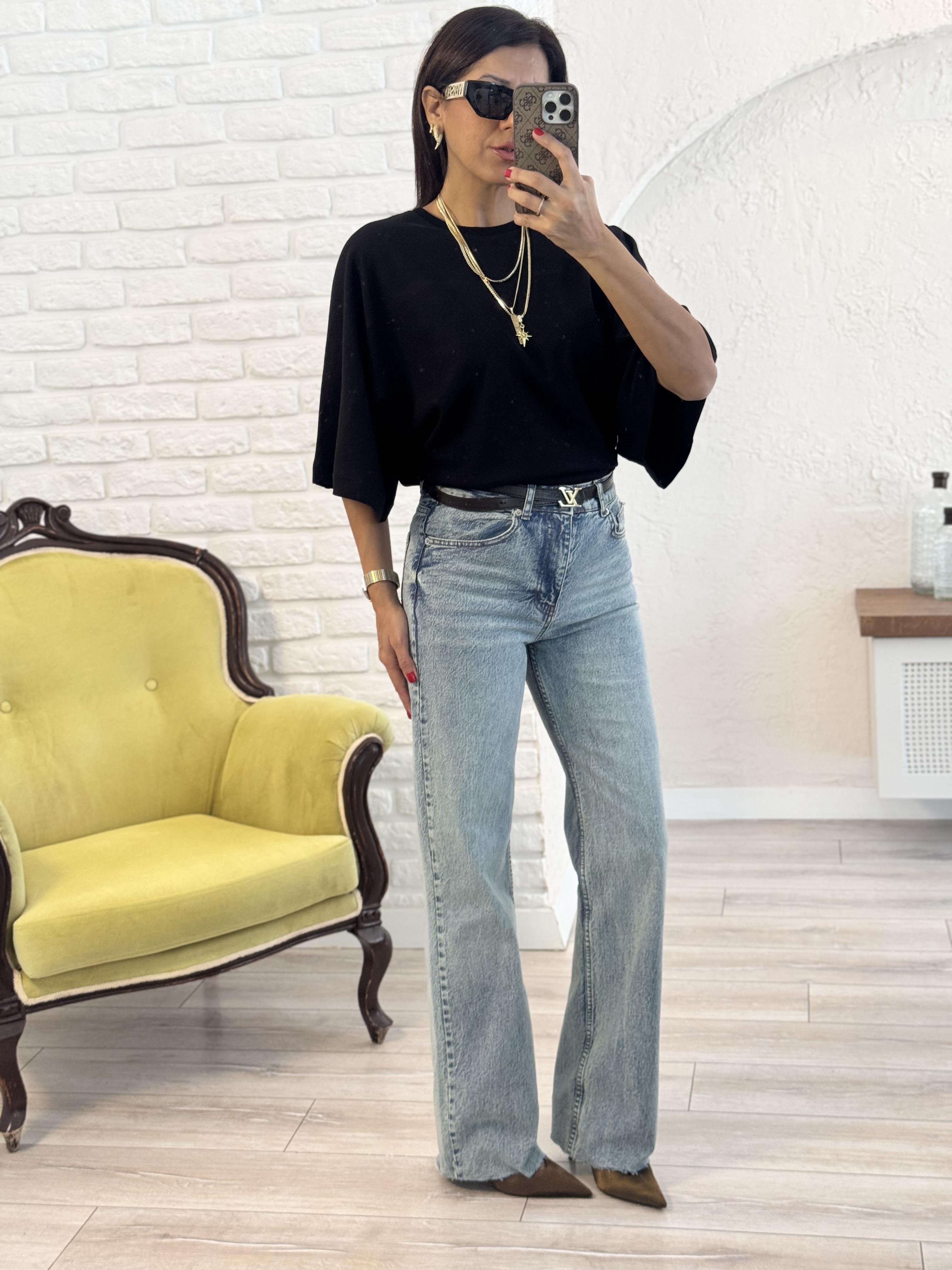  Kesik Paça Straght Açık Mavi Jean