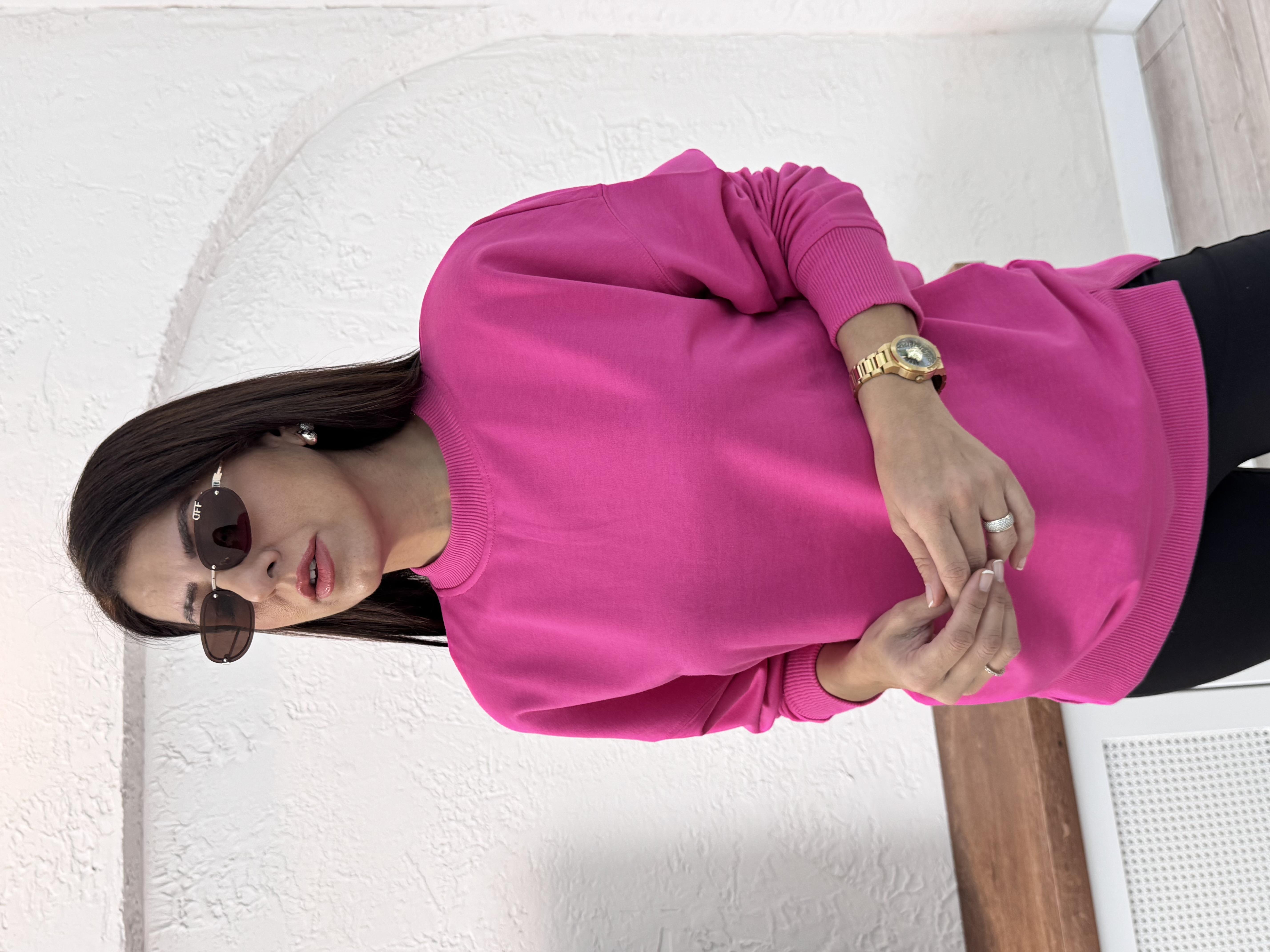 1. Sınıf Kalite Basic Sweat Pembe