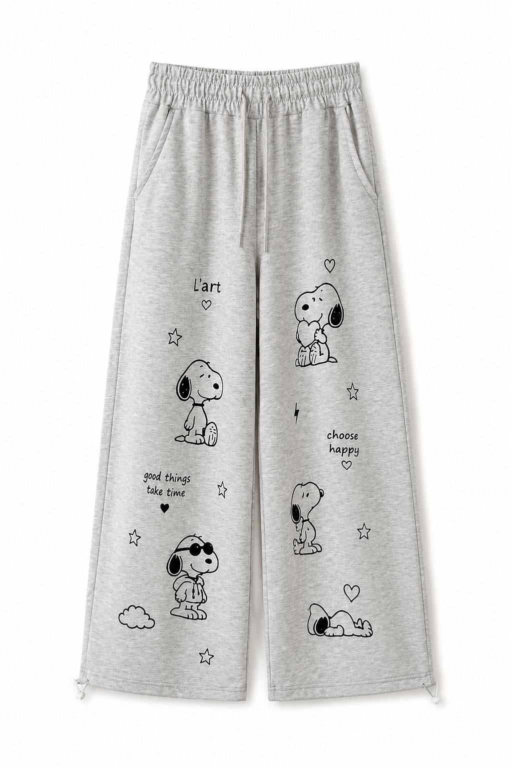 Bel Lastikli Paça Ayarlanabilir Snoopy Eşofman Altı 