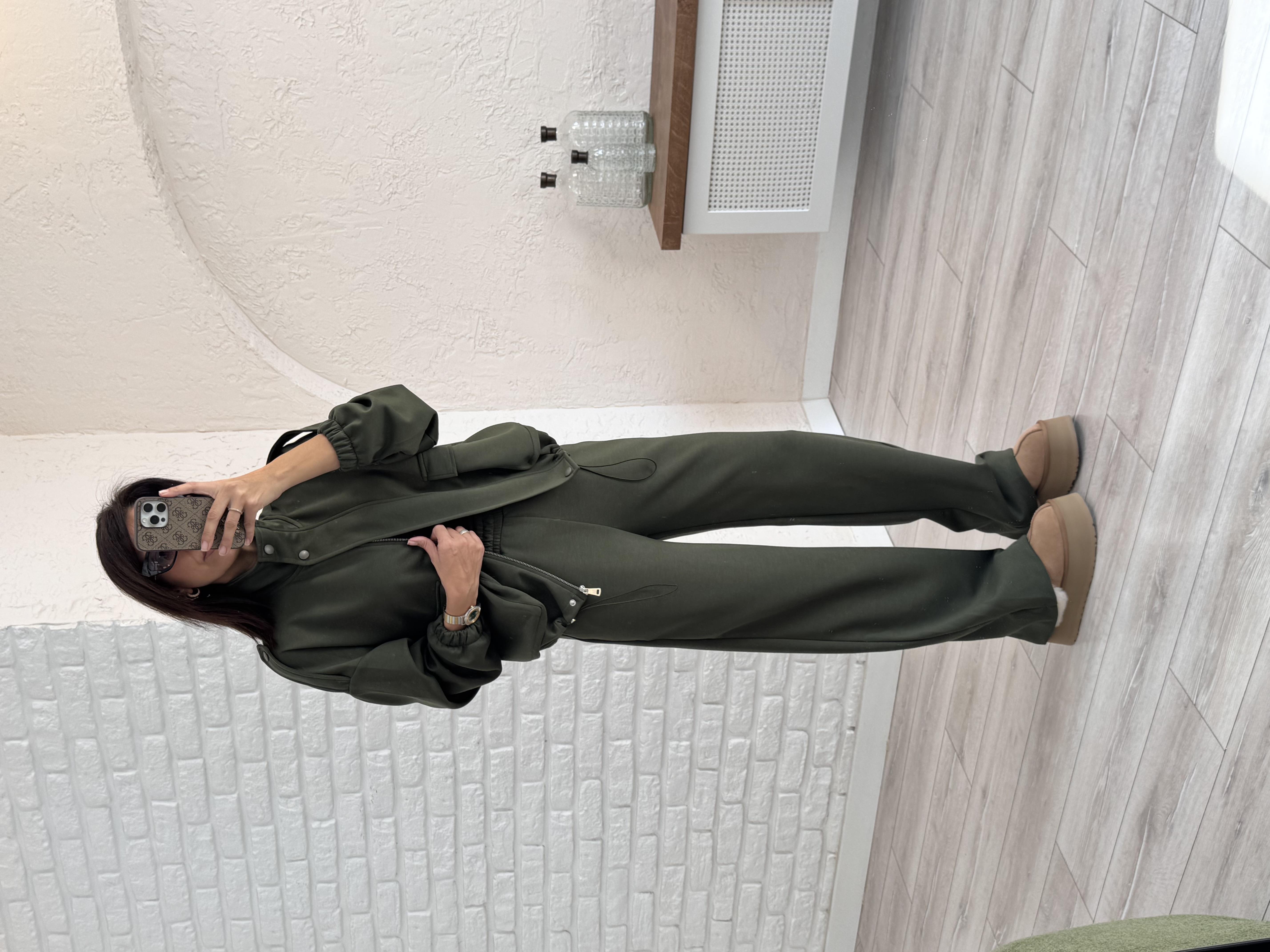 Bomber Ceketli Takım  Haki