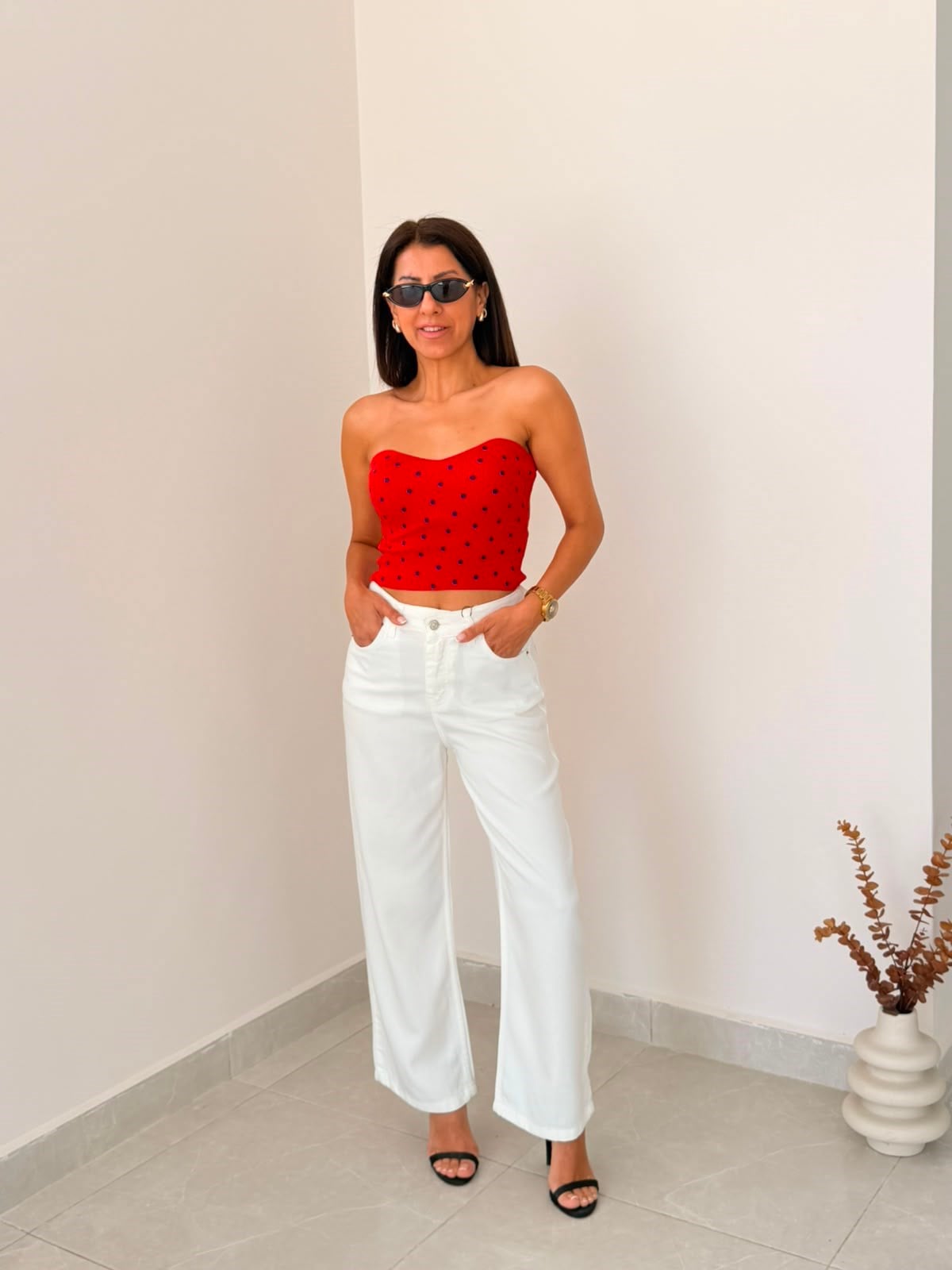 Culotte Tensel Kot Pantolon Ekru