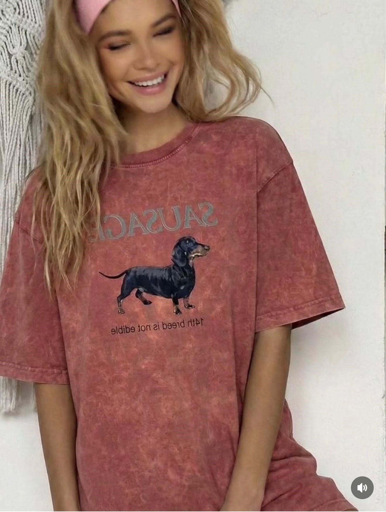 Dijital Köpek Baskılı Kiremit Oversize tişort