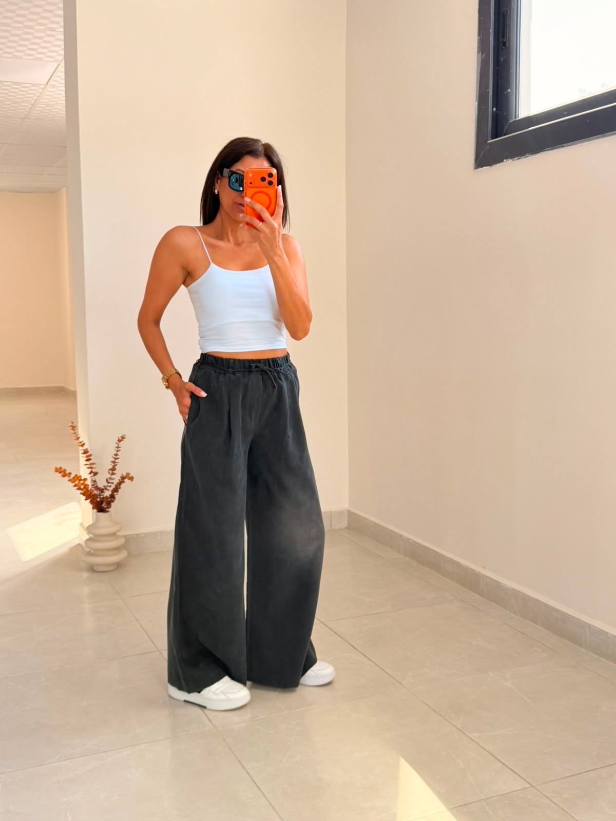 Gabardin Patlı Pantolon Siyah