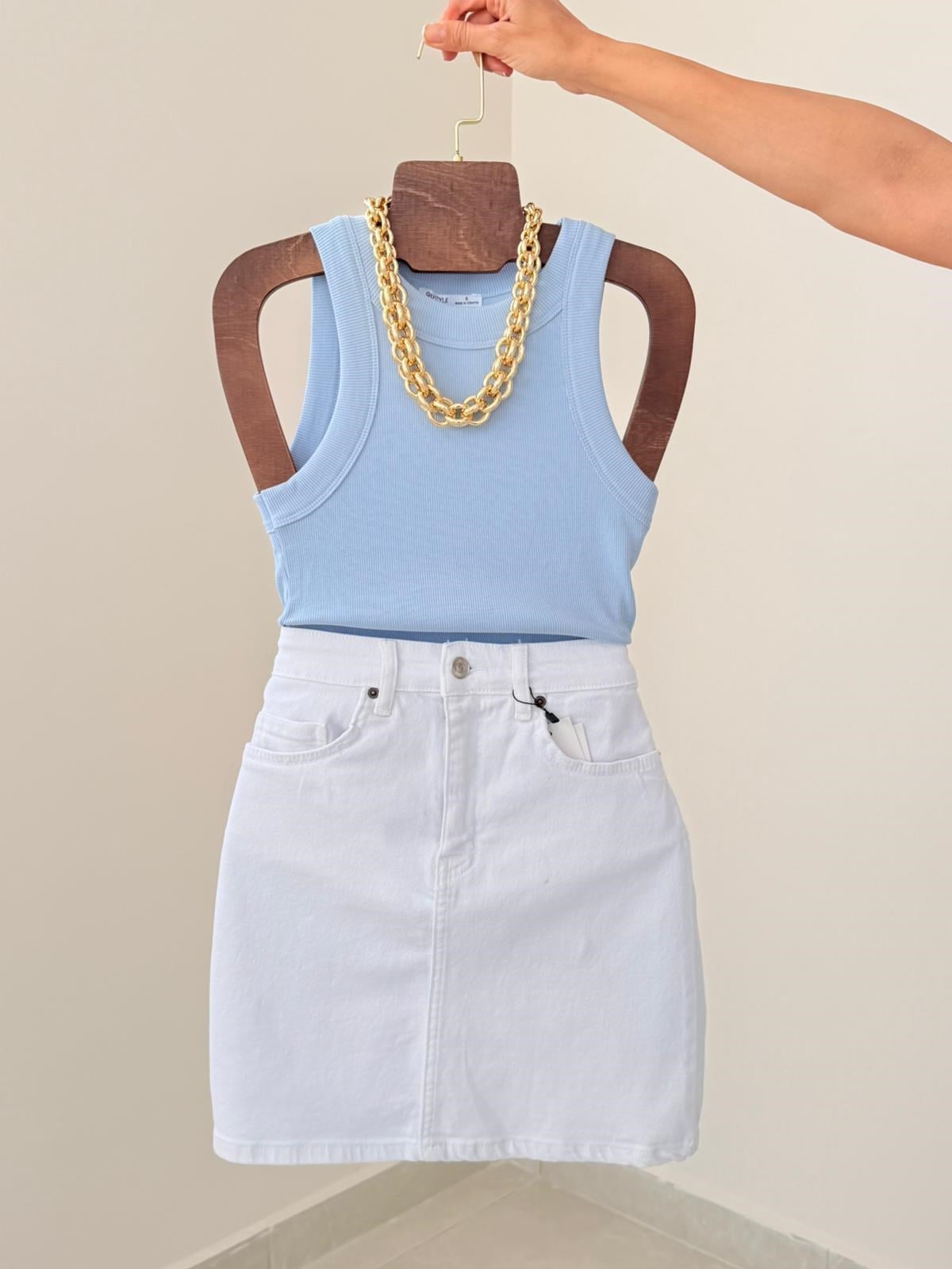 Halter Yaka Kaşkorse Atlet Bebe Mavi