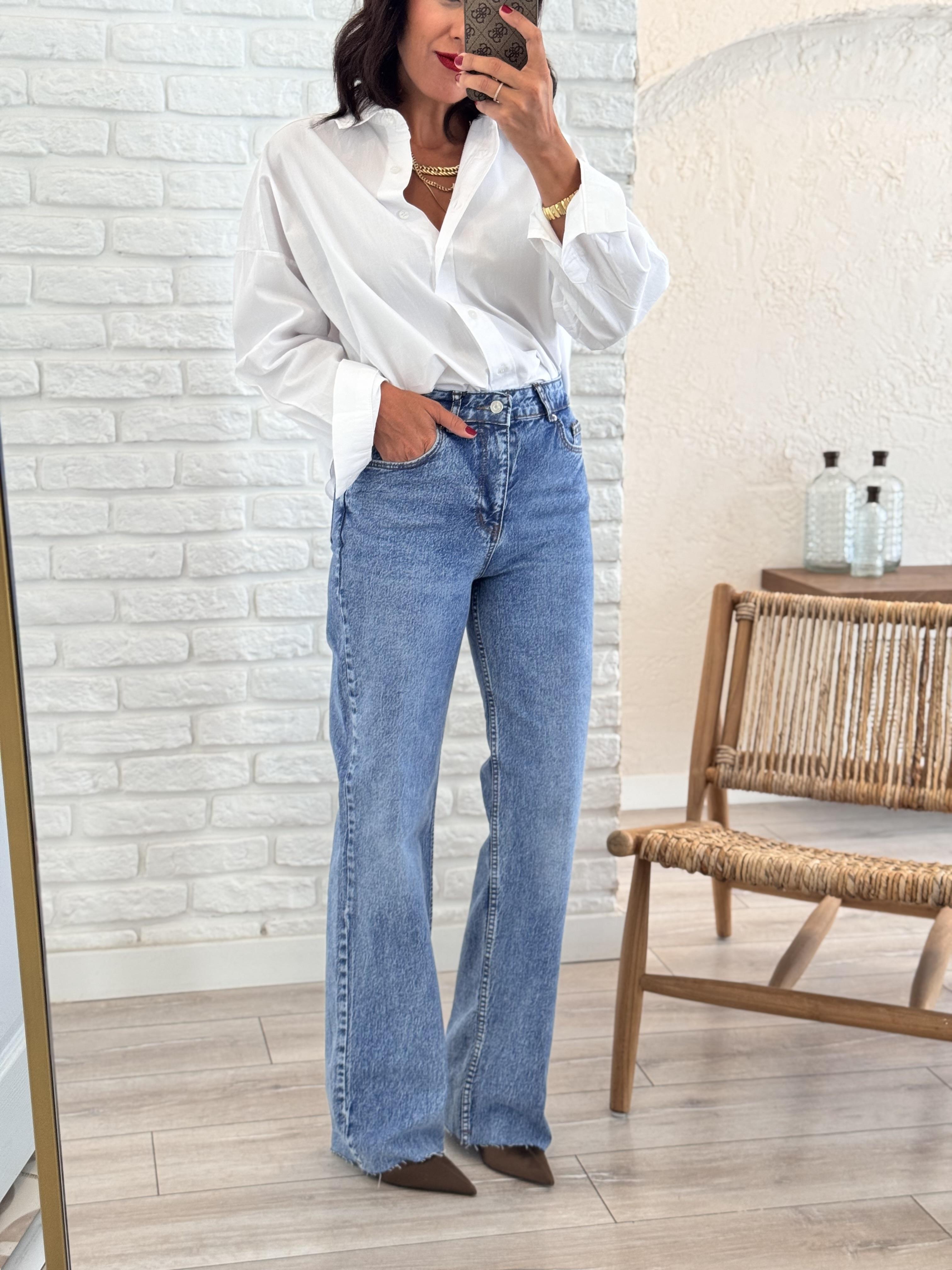 Kesik Paça Straght Jean 