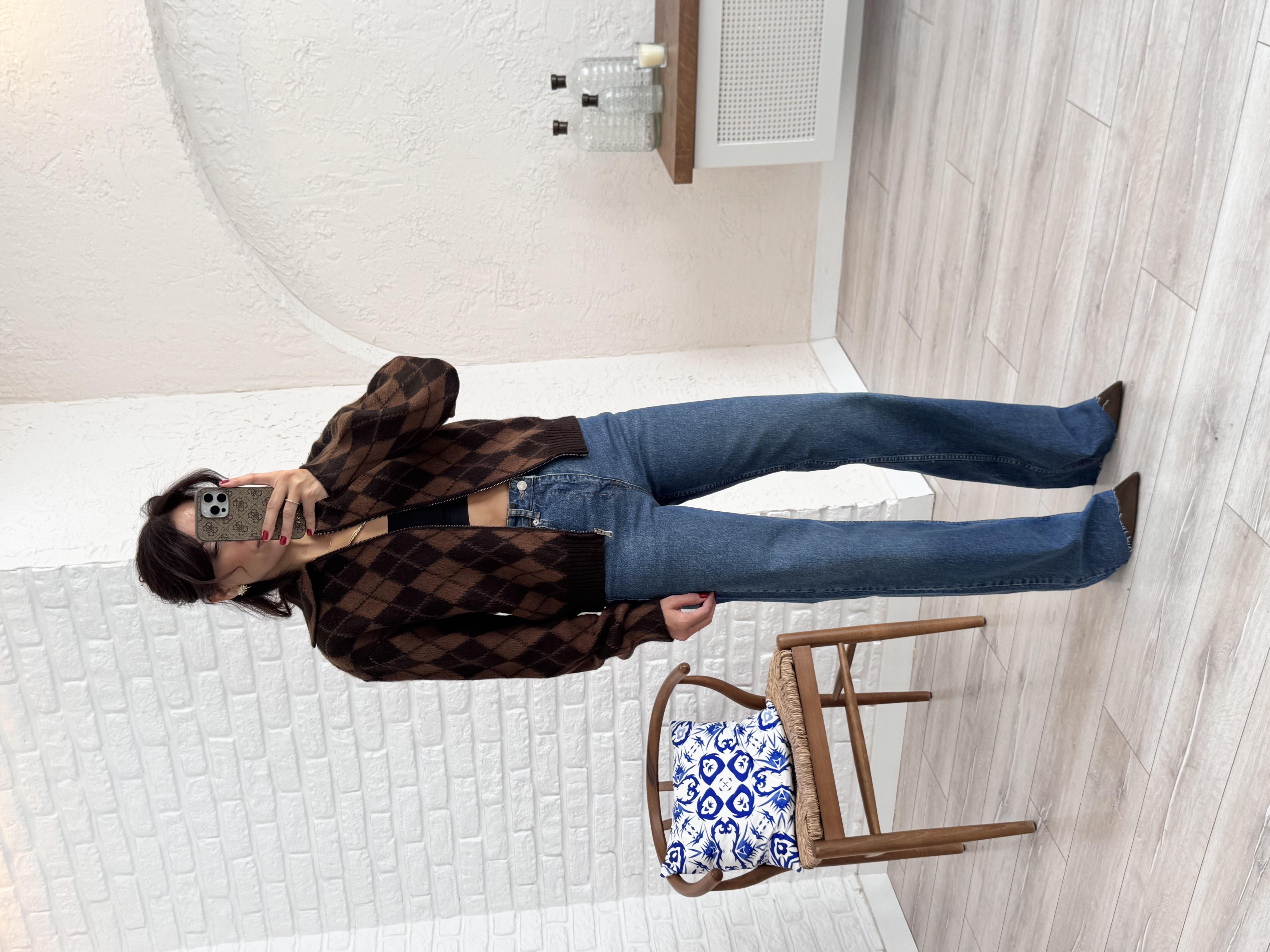 Kesik Paça Straght Jean Tint Mavi