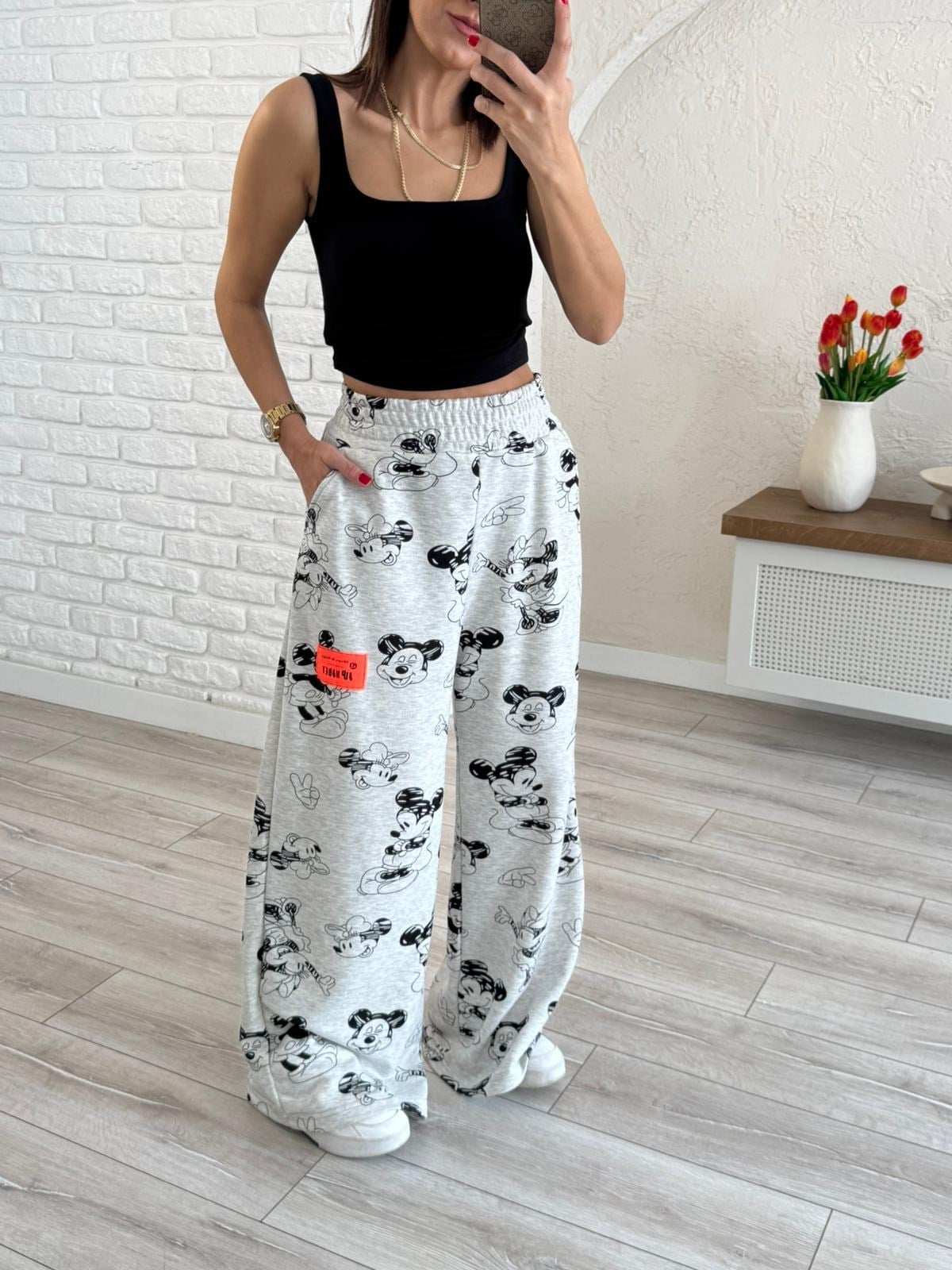 Miki Mouse Baskılı Eşofman Gri 