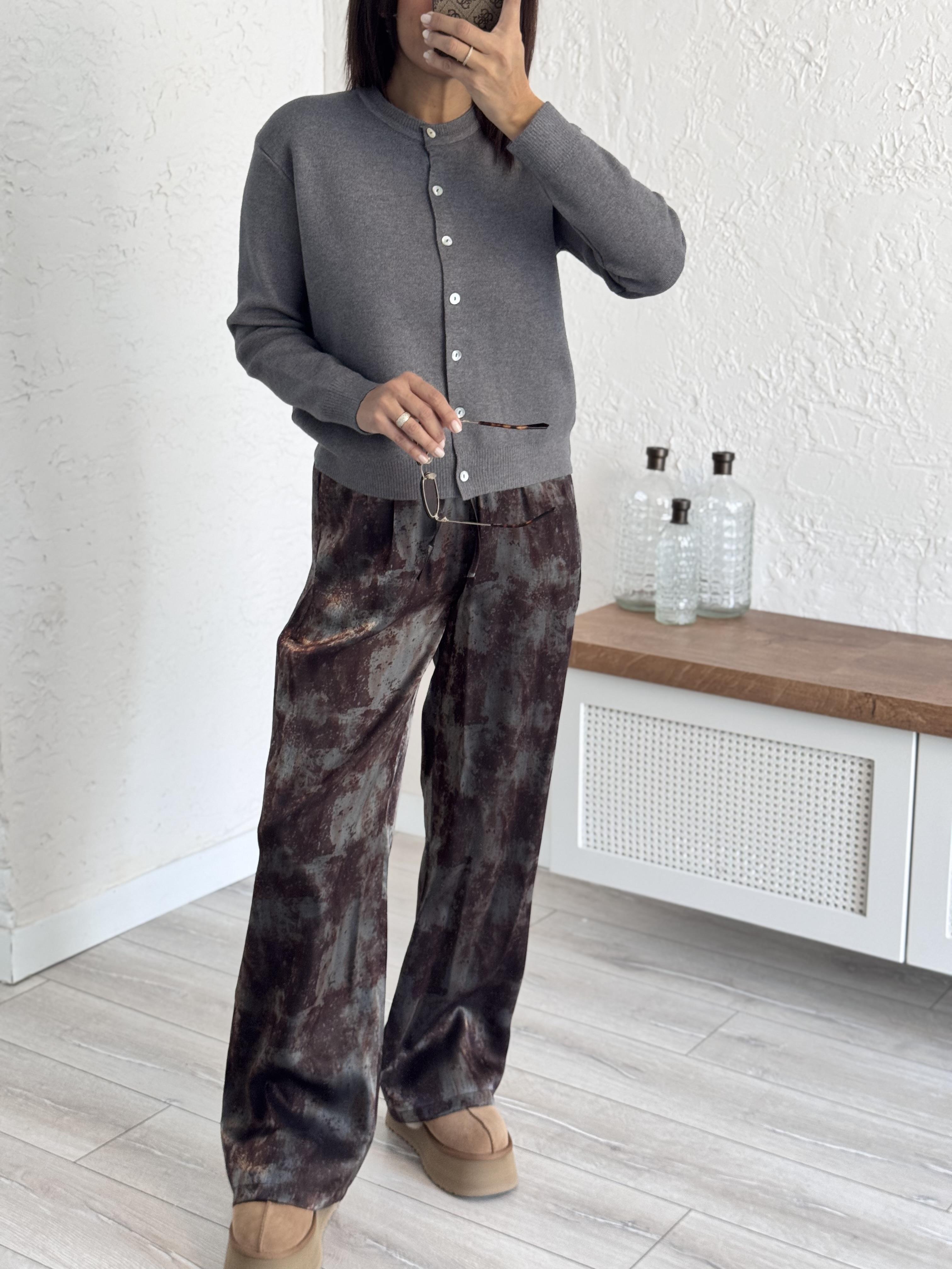 Parlak Bol Paça Pantalon