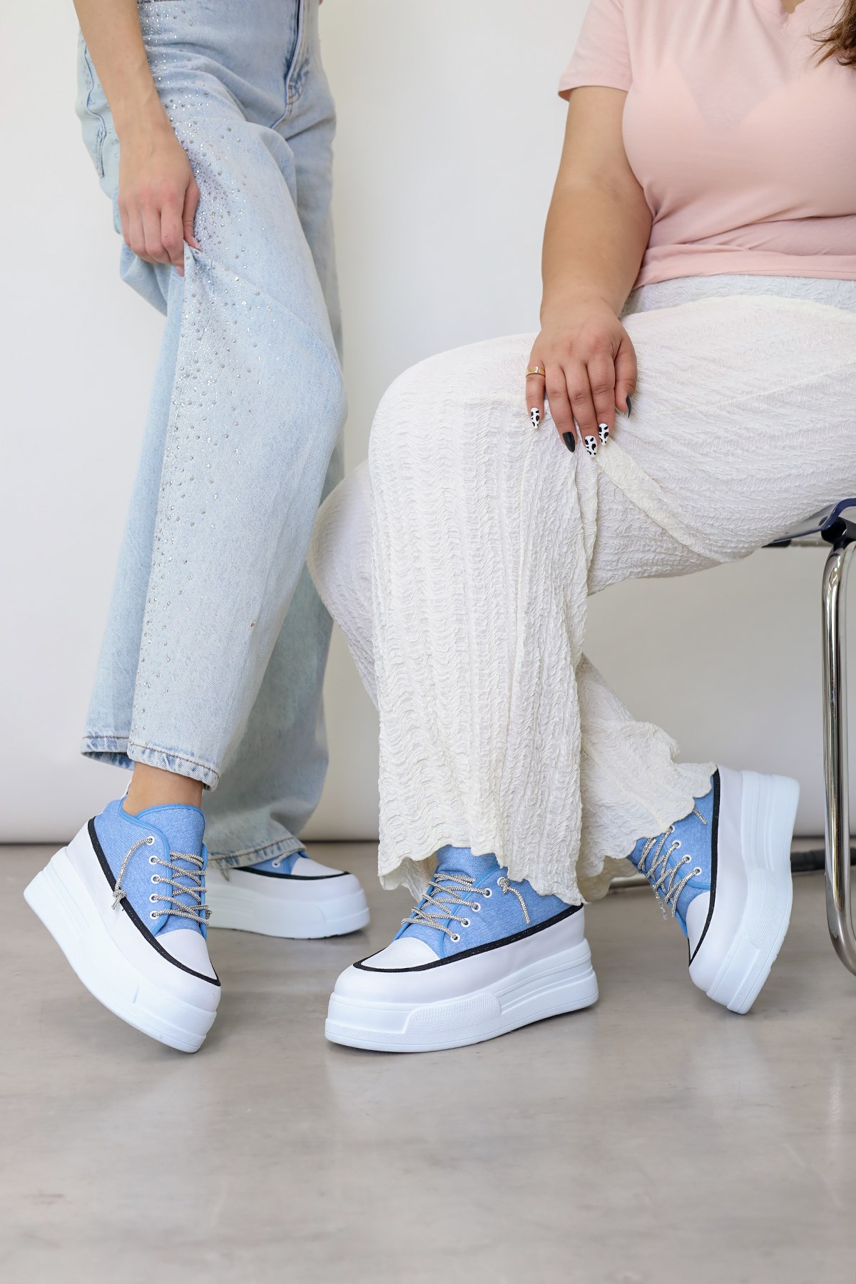 f021 model 7 cm tabanlı keten spor ayakkabı KOT