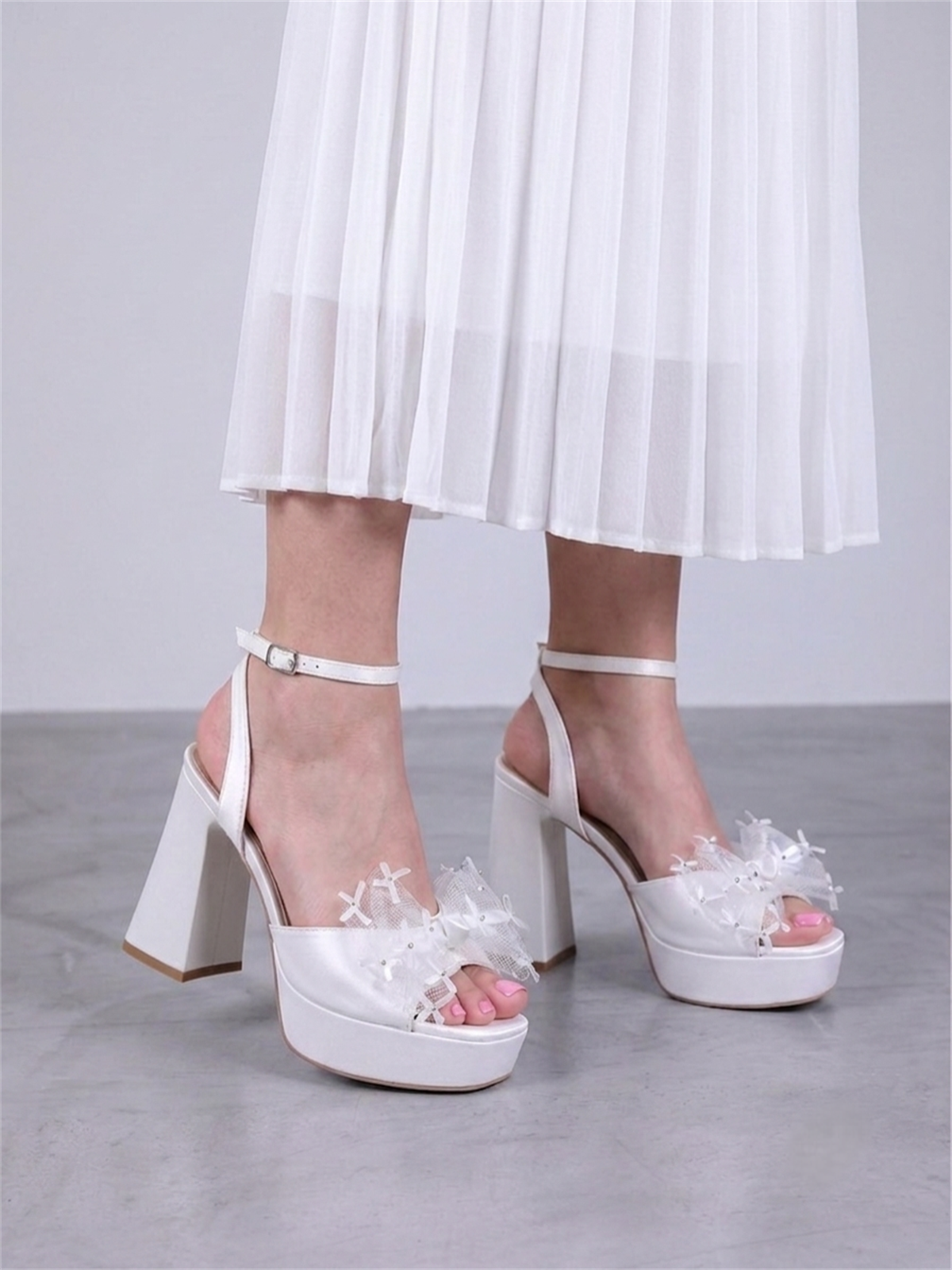 gala model 10 cm platform detaylı abiye topuklu sandalet ayakkabı SEDEF