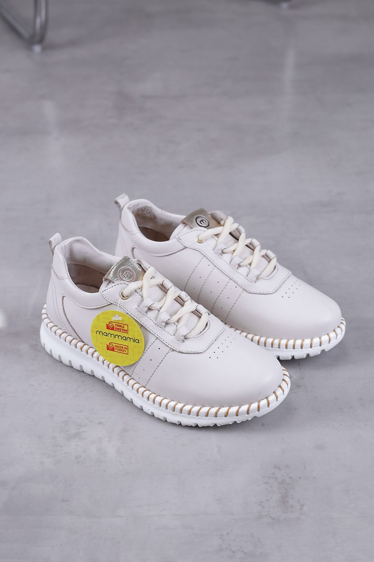 m3690 model mammamia marka 3 cm tabanlı yeni sezon orjinal deri spor ayakkabı TEN