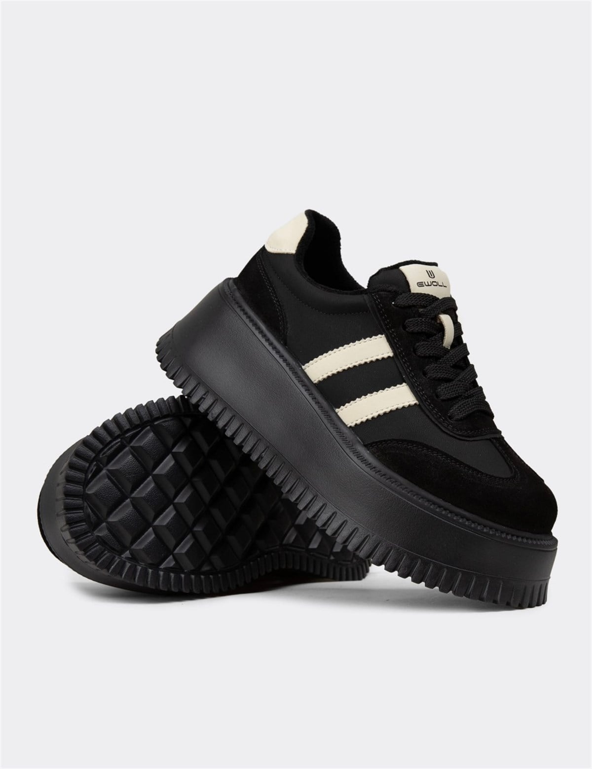 minda model 6 cm platform detaylı yeni sezon spor ayakkabı SIYAH