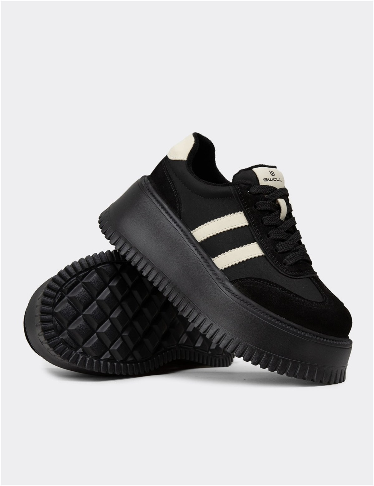 minda model 6 cm platform detaylı yeni sezon spor ayakkabı SIYAH