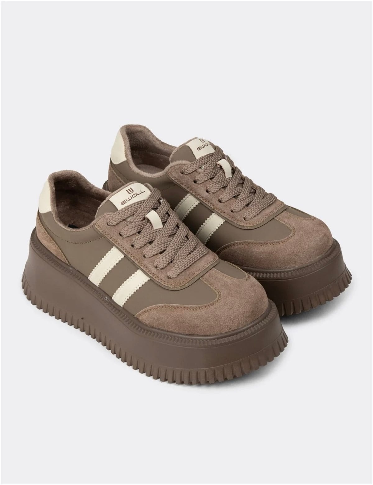 minda model 6 cm platform detaylı yeni sezon spor ayakkabı KAHVE