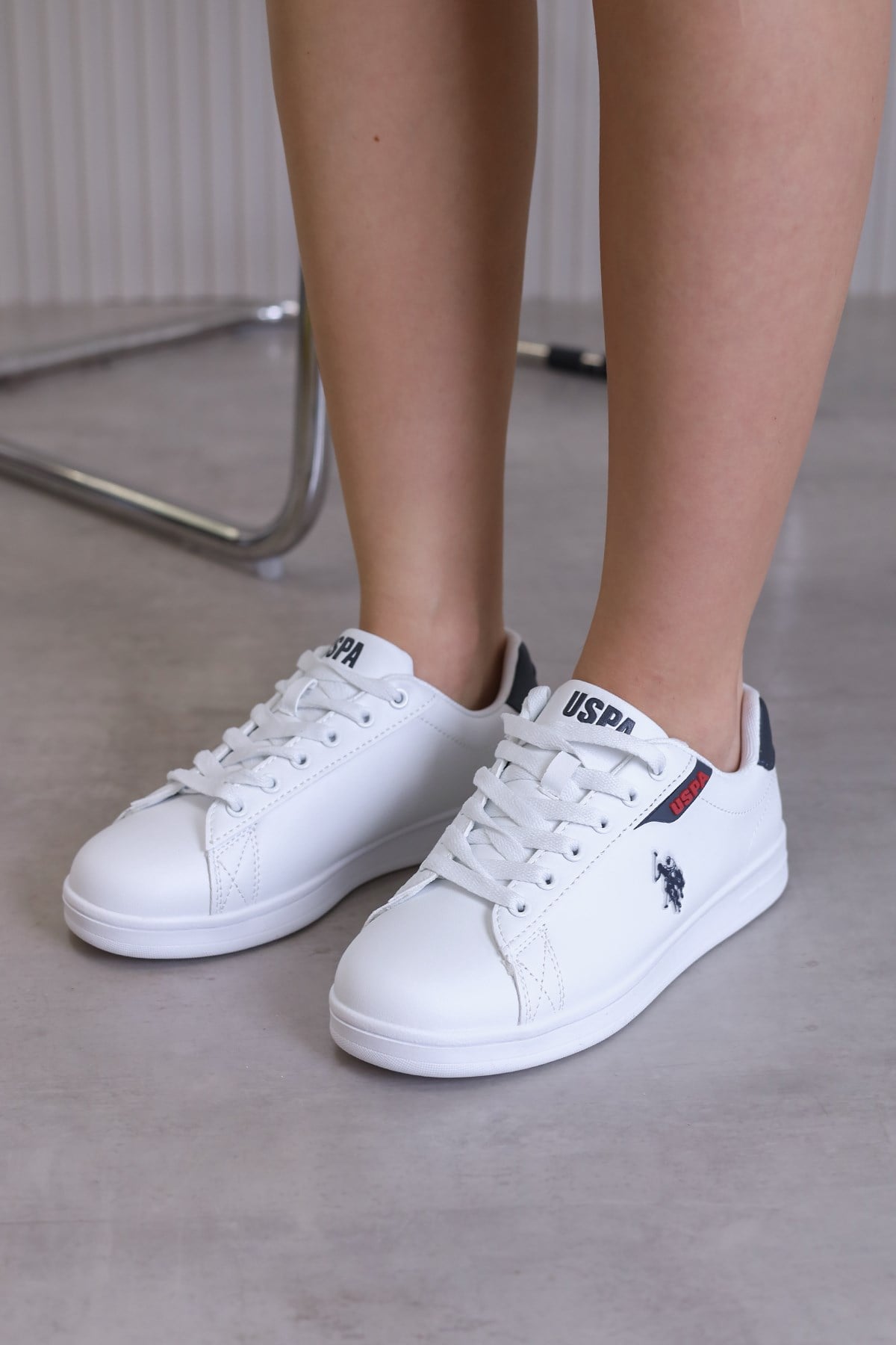 p8217-polo  model 3 cm tabanlı orjinal spor ayakkabı BEYAZ