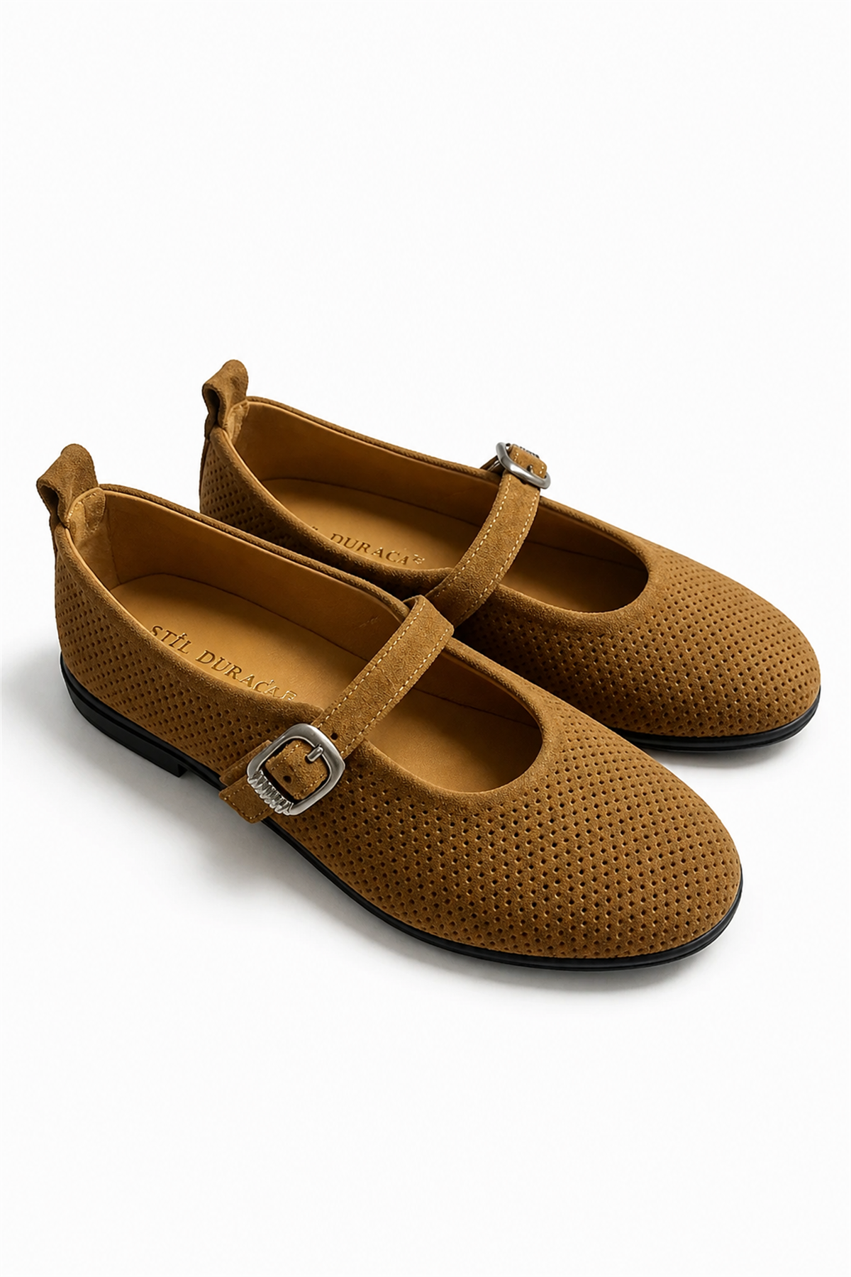 Simba model 2 cm tabanlı orjinal deri  babet loafer KUM
