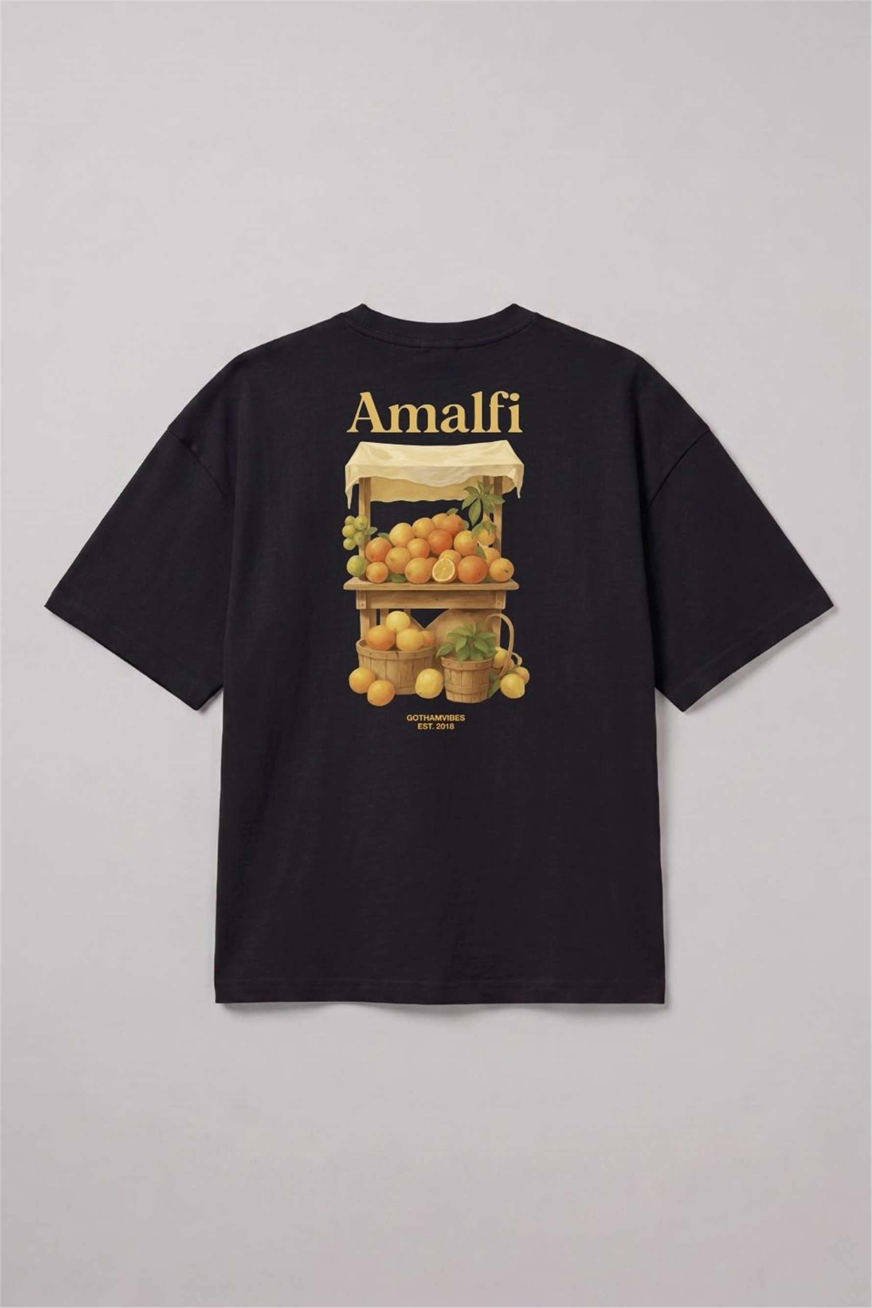 Erkek Amalfi Oversize Siyah T-Shirt