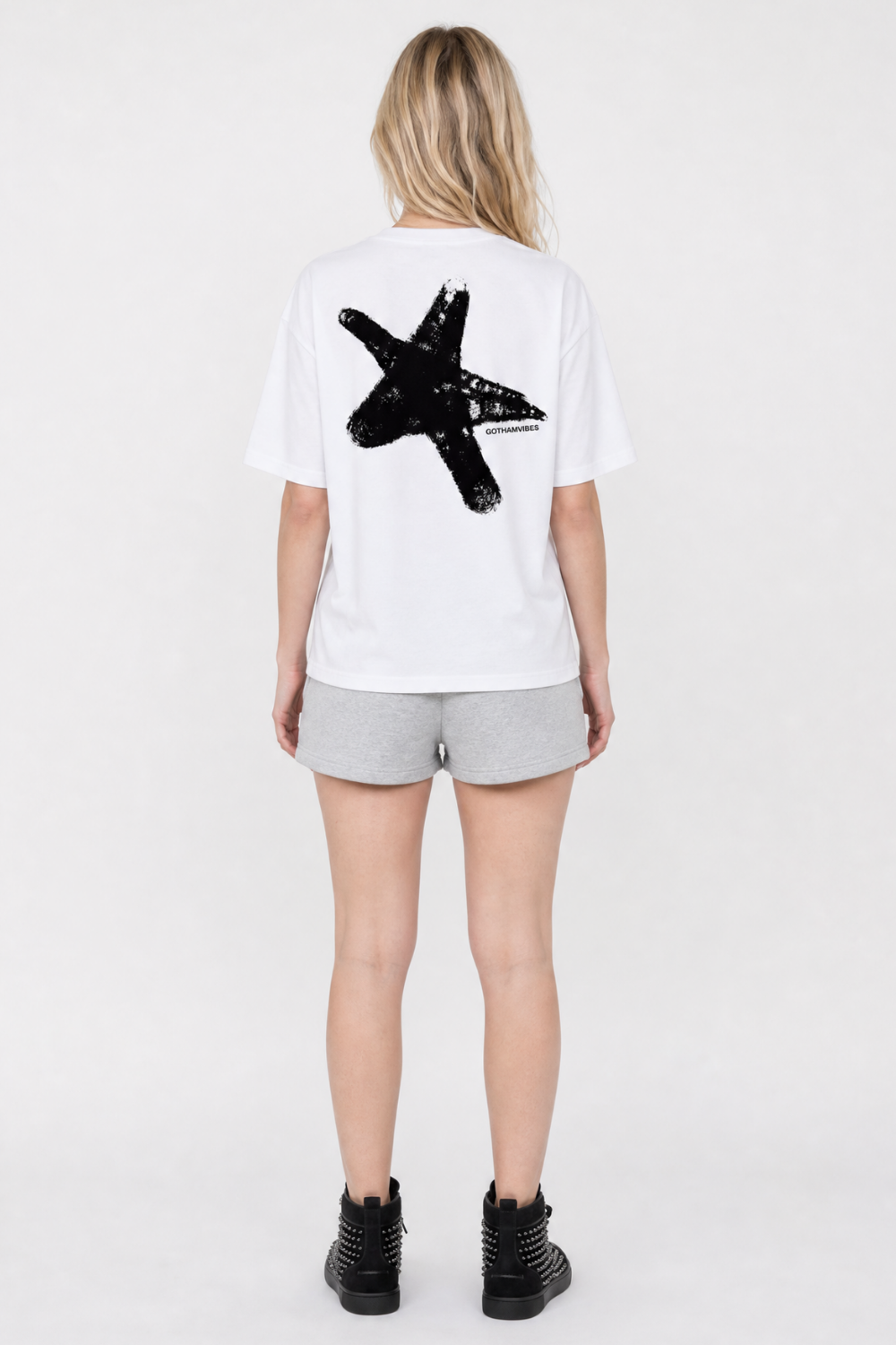 Boxy Star Beyaz Premium T-Shirt