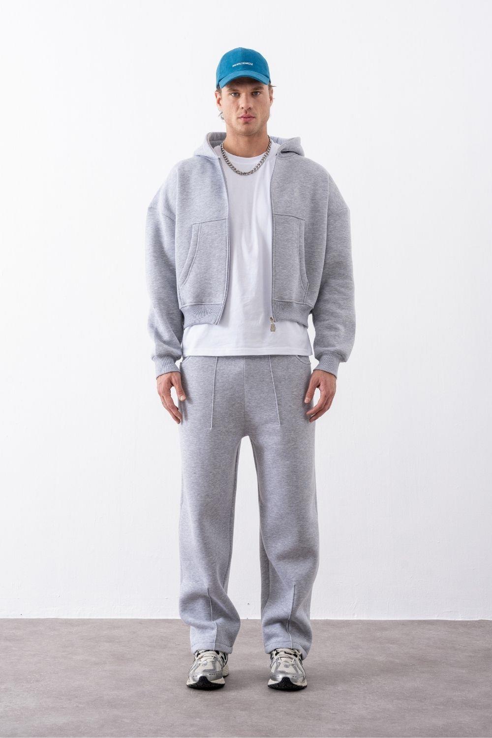 Erkek Baggy Chill Gri Eşofman Altı