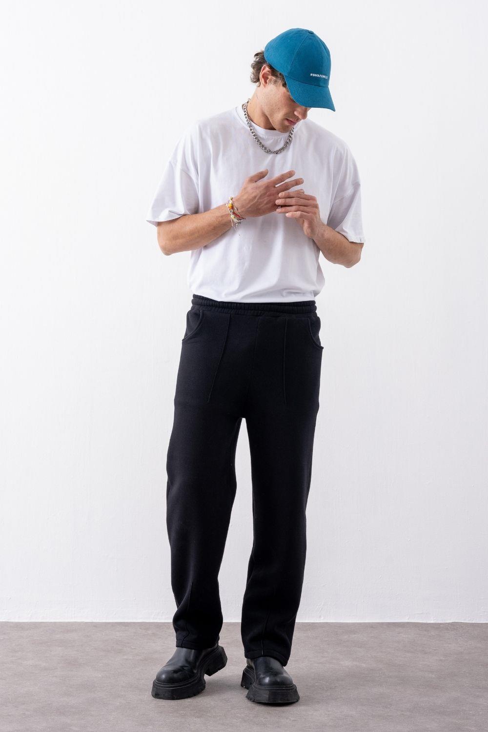 Erkek Baggy Chill Siyah Eşofman Altı