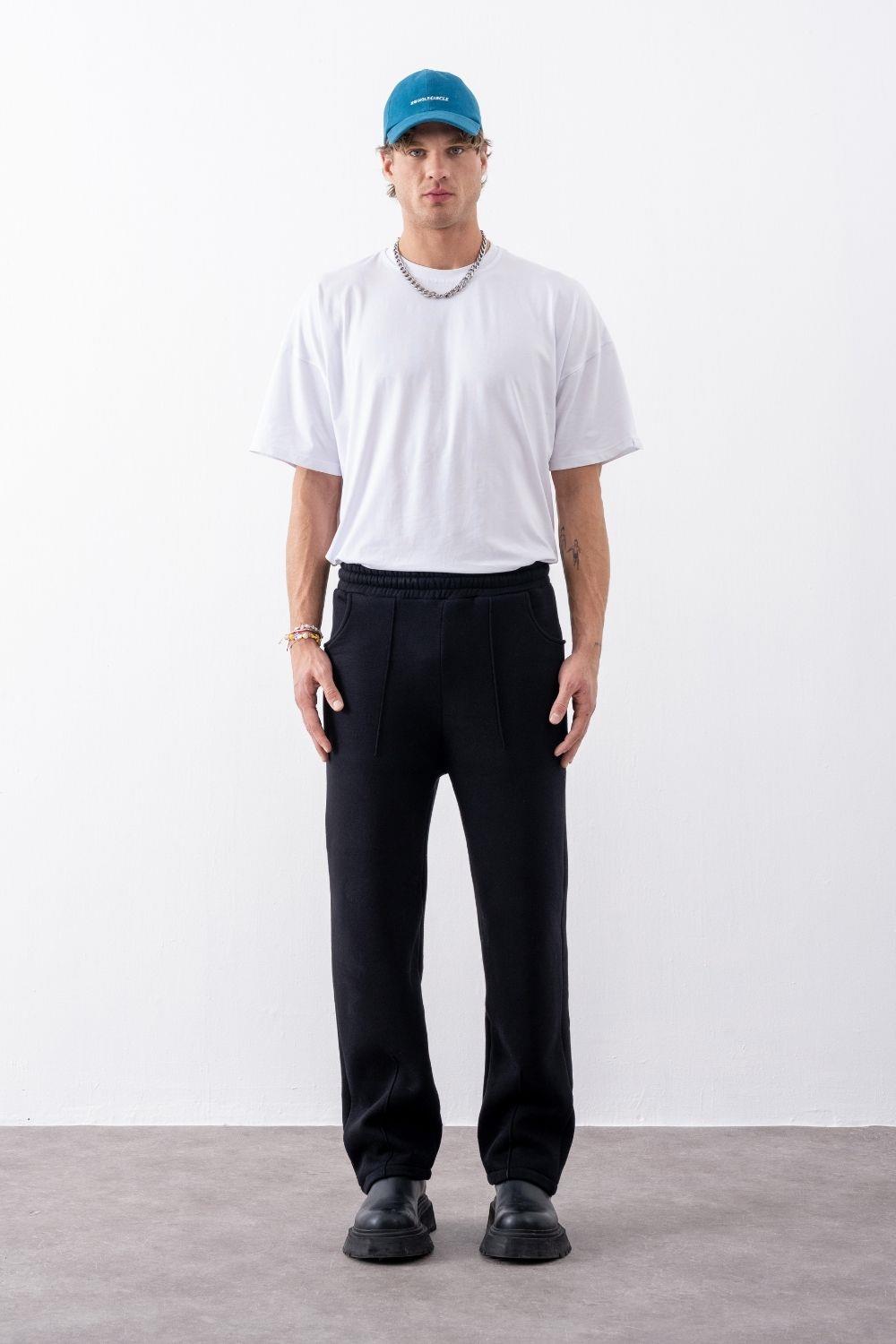 Erkek Baggy Chill Siyah Eşofman Altı