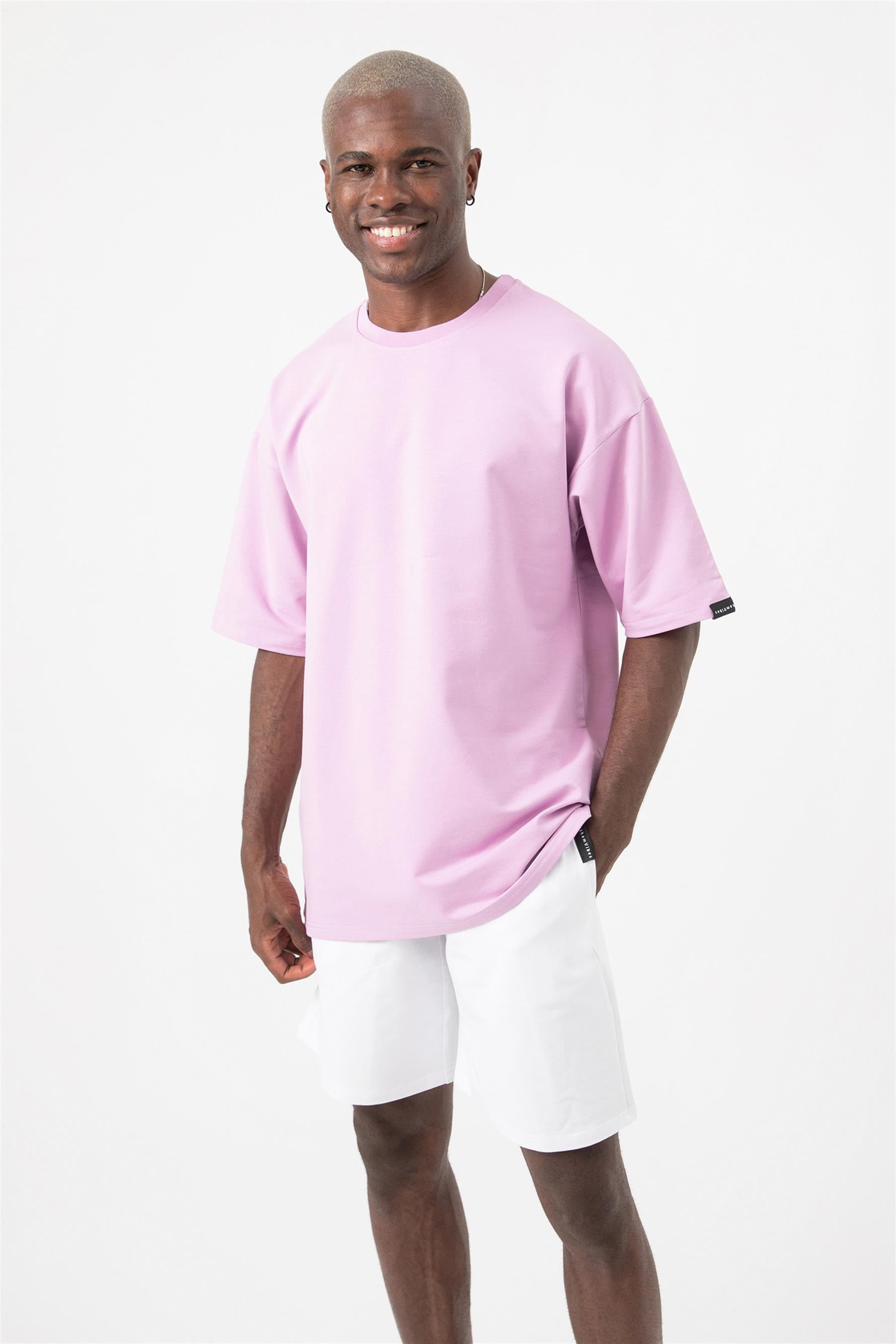 Erkek Base Oversize Lila T-Shirt