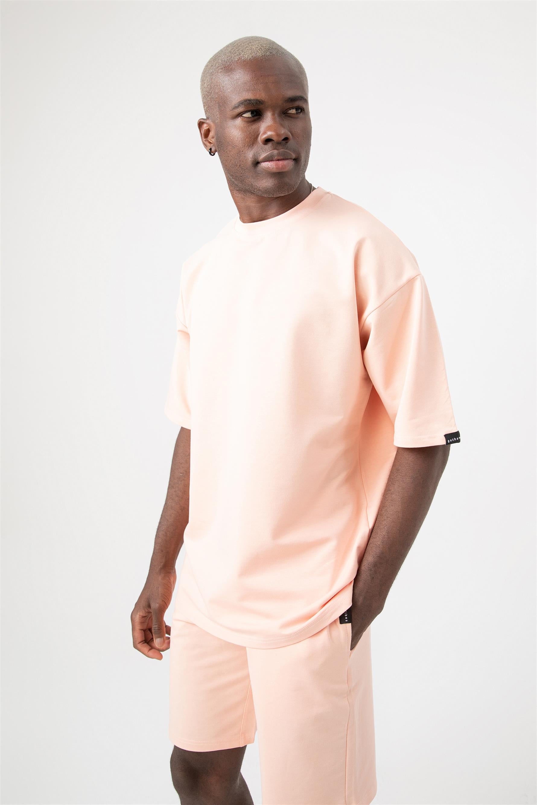 Erkek Base Oversize Mercan T-Shirt
