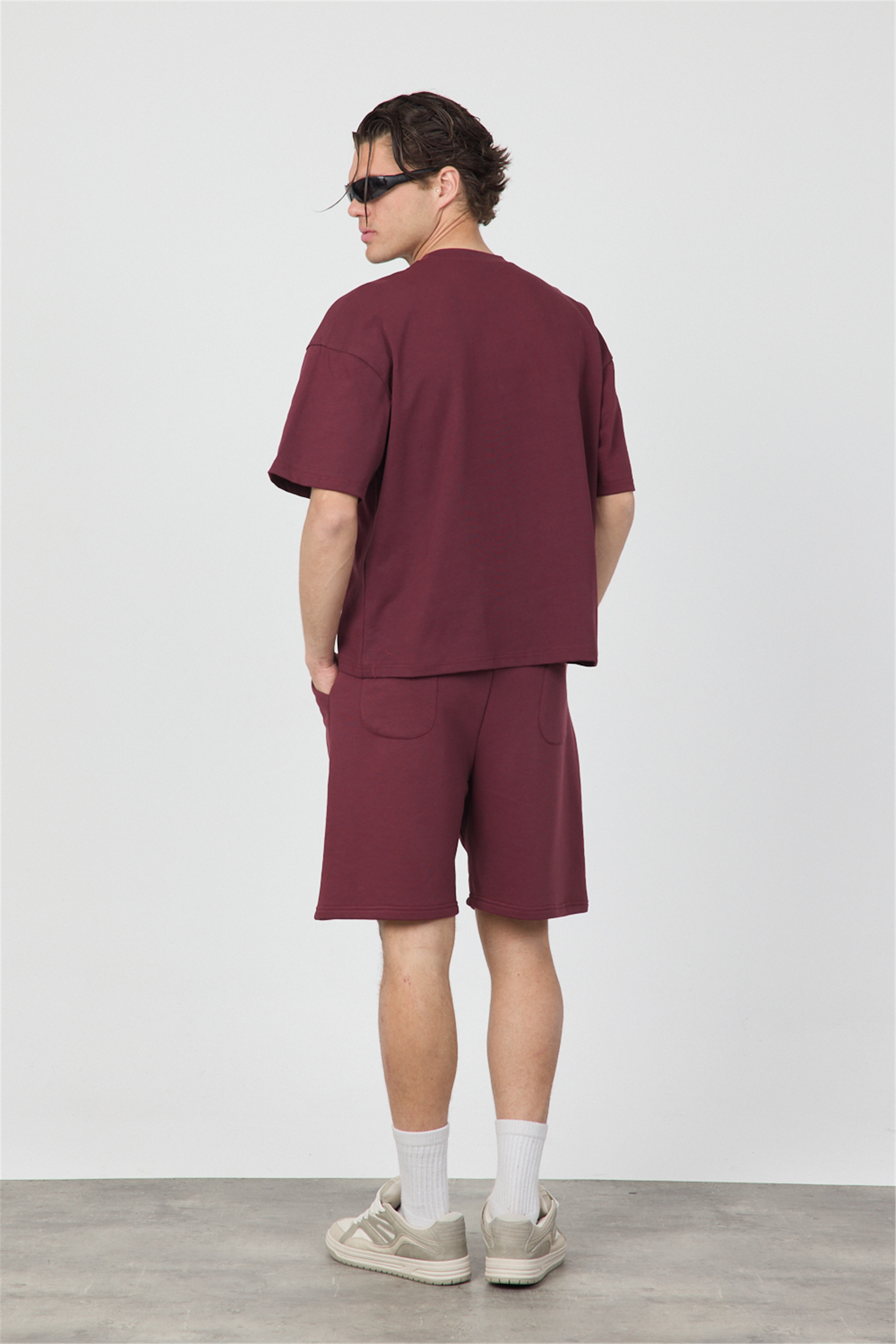 Erkek Blank Bordo Şort