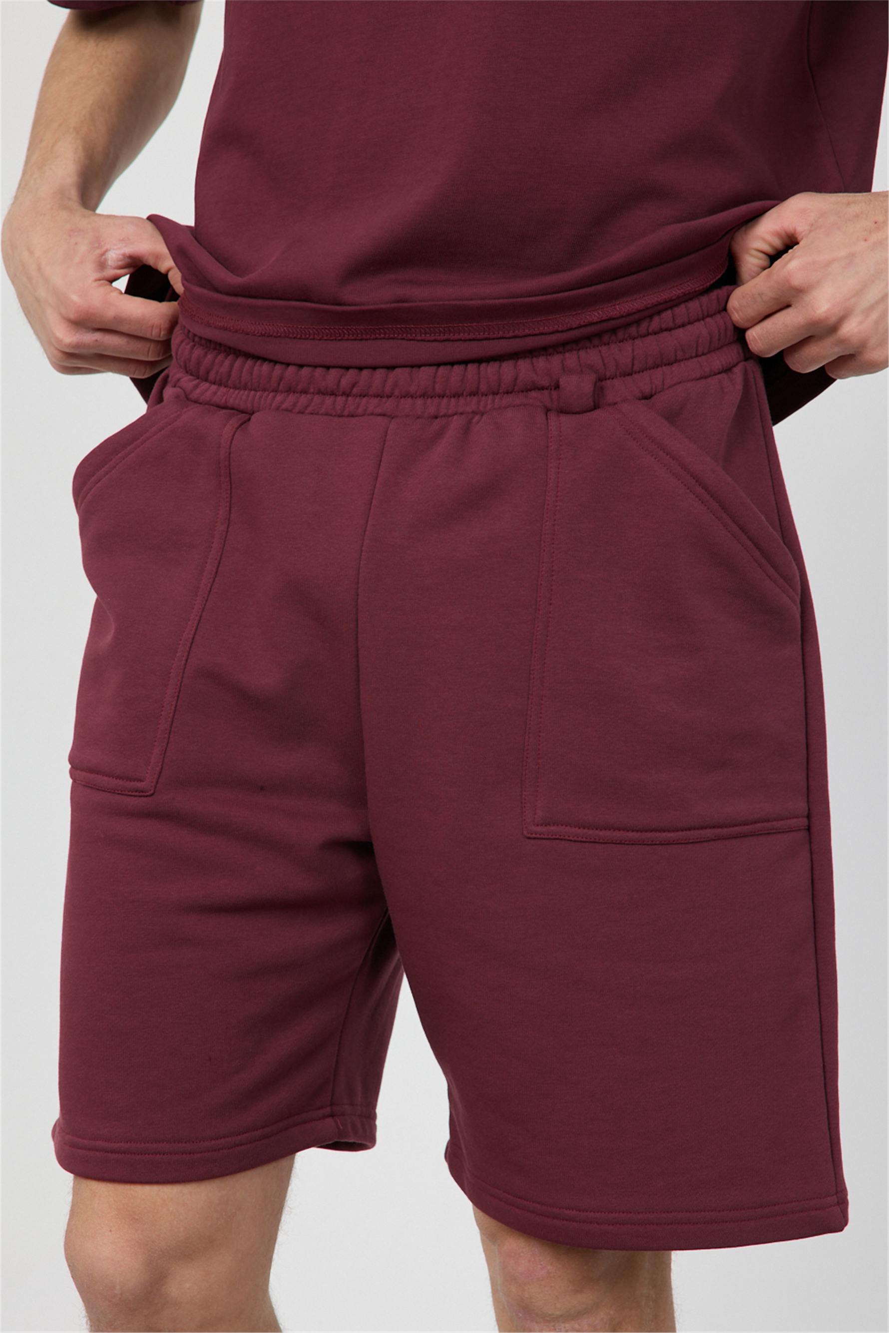 Erkek Blank Bordo Şort