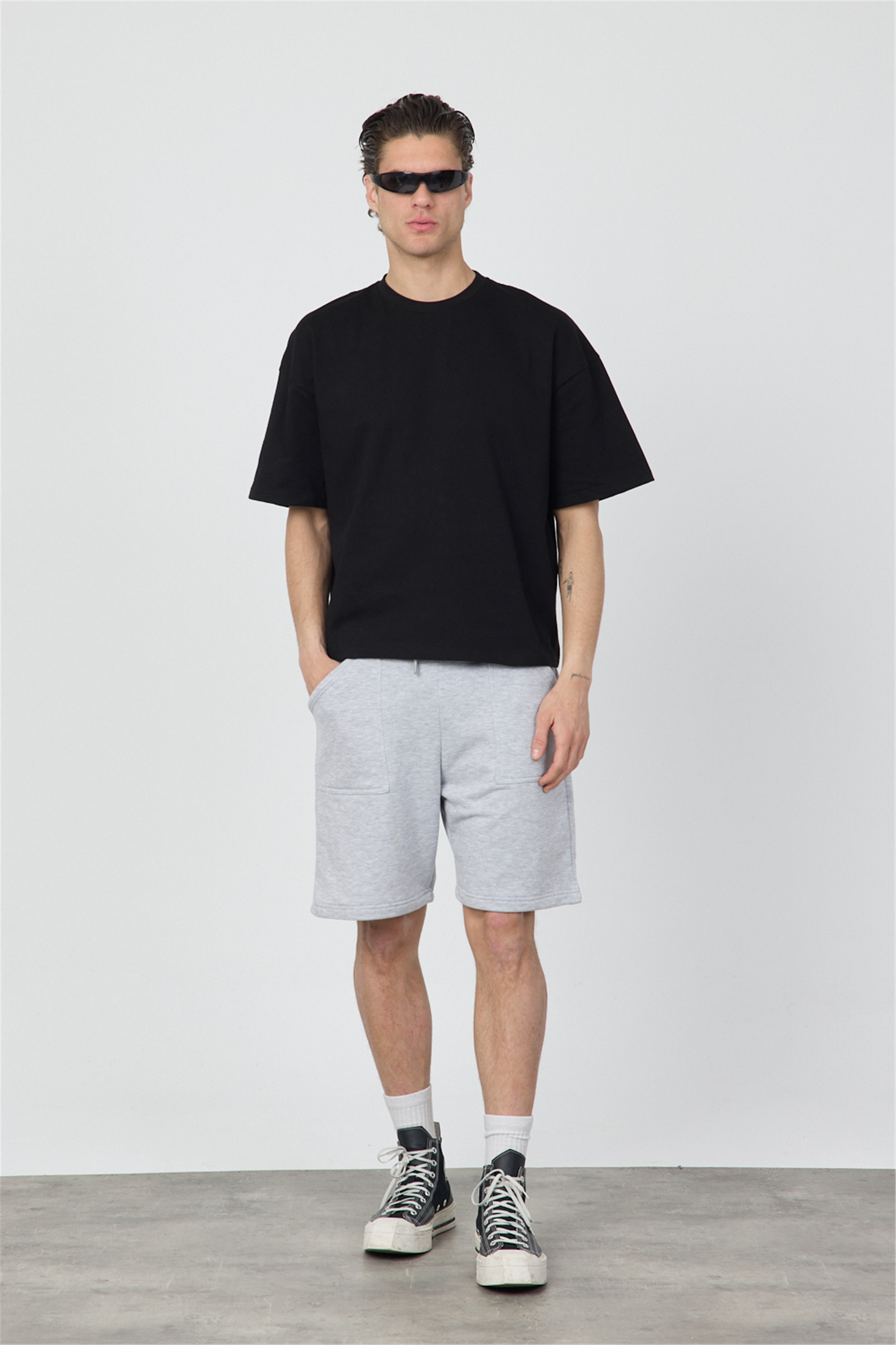 Erkek Blank Gri Şort