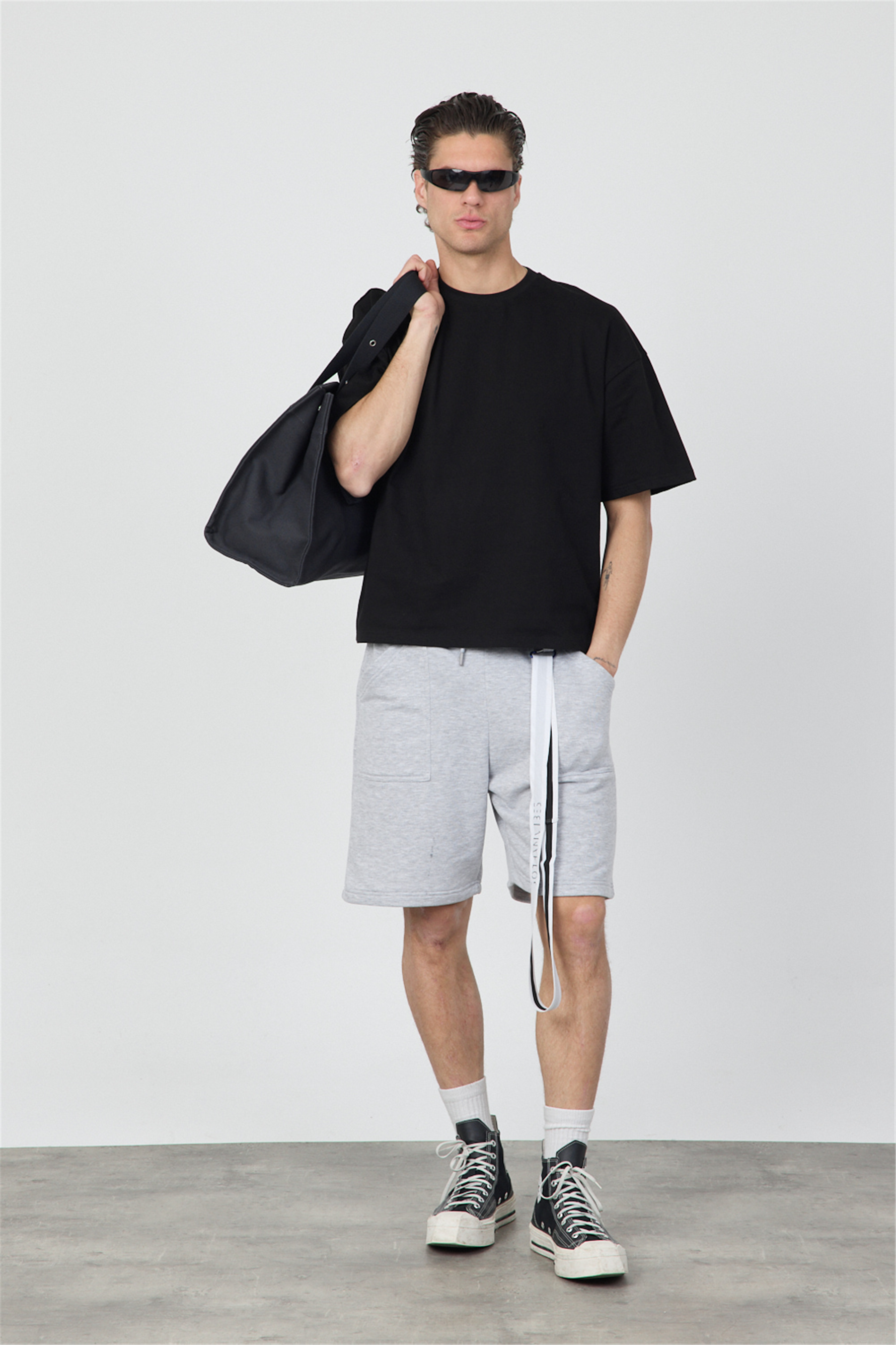 Erkek Blank Gri Şort