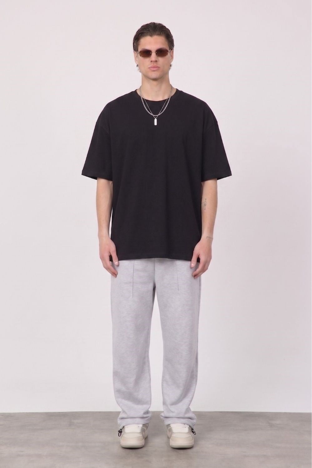 Erkek Blank Oversize Siyah T-Shirt