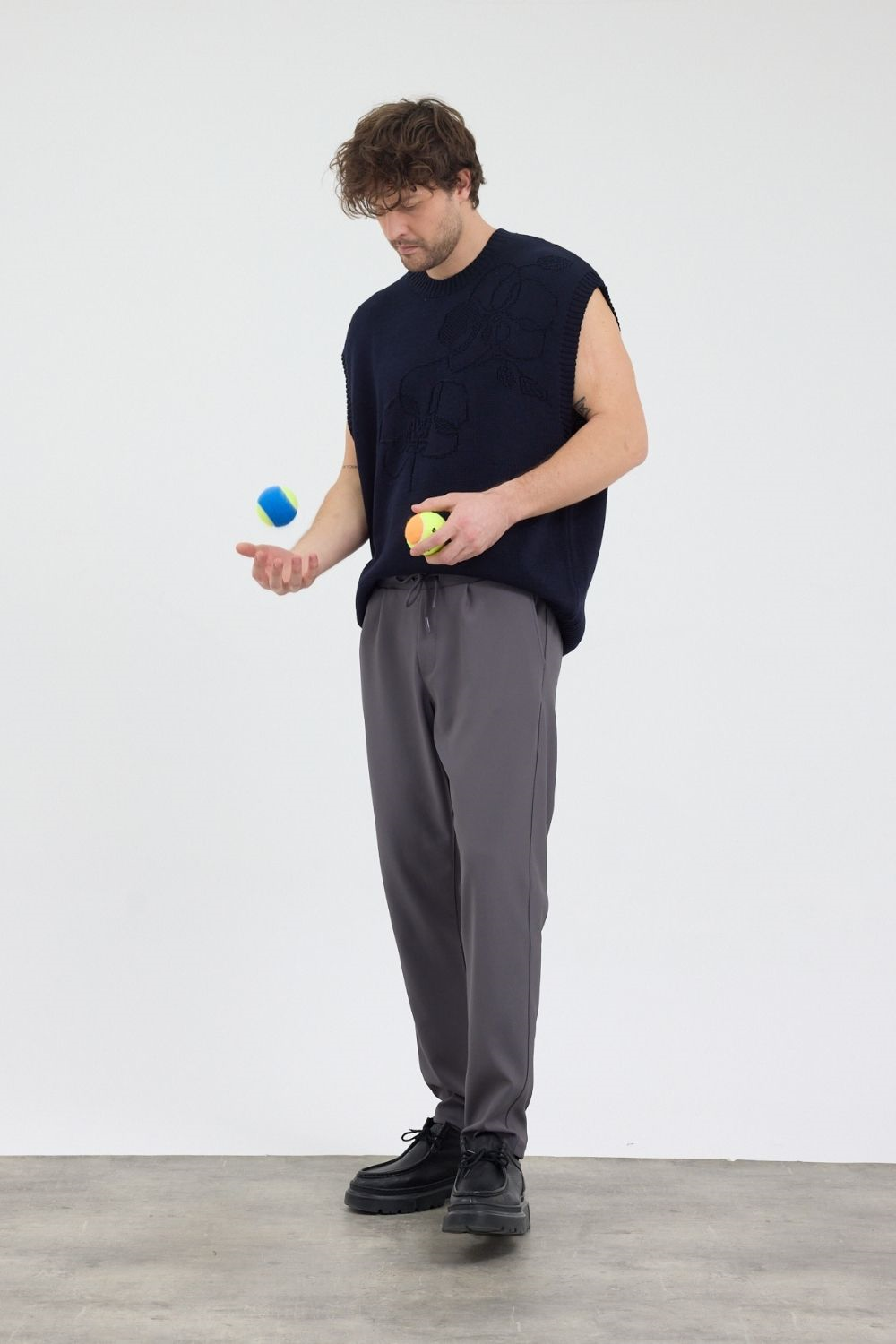 Erkek Boru Paça Füme Jogger Pantolo