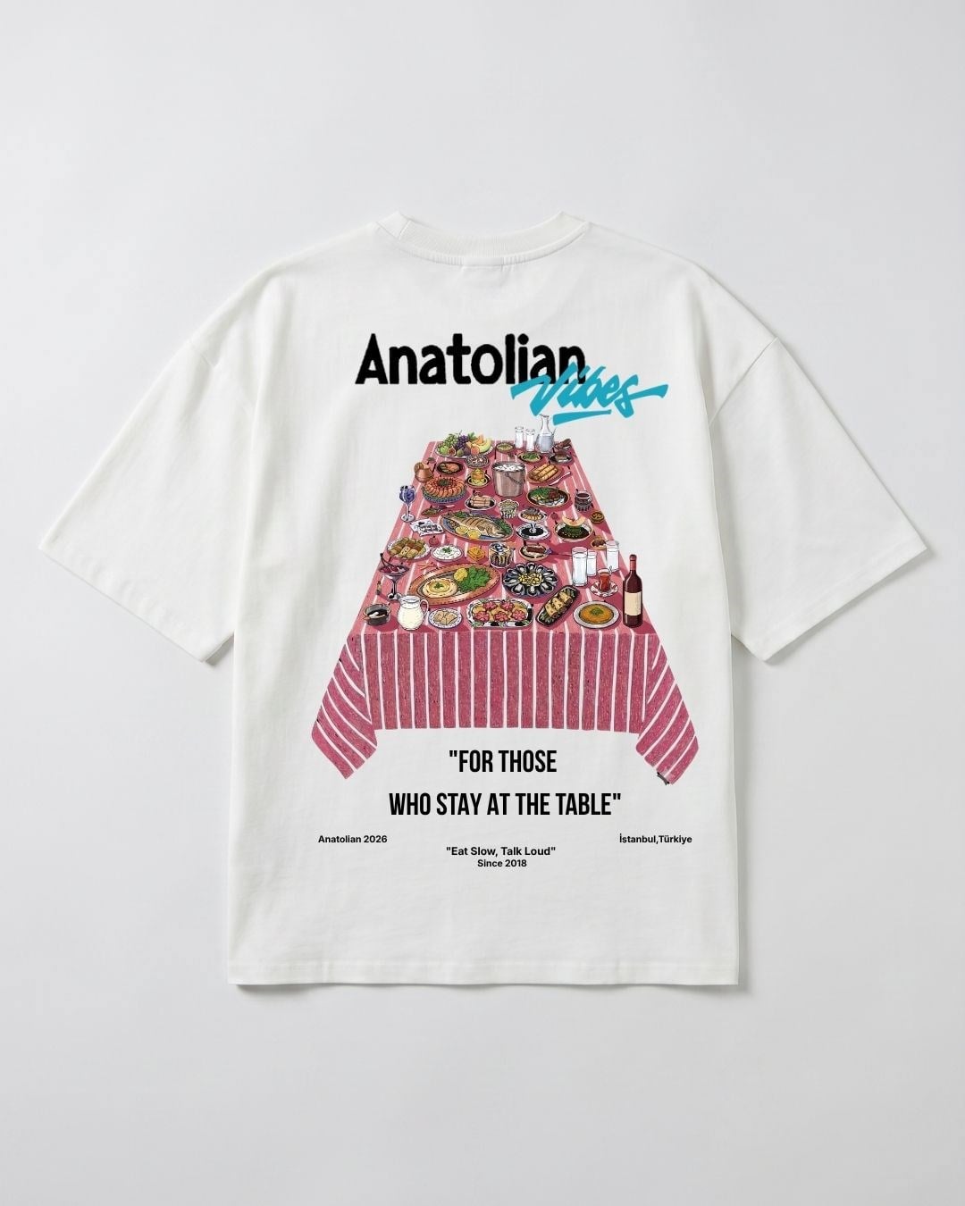 Erkek Anatolian Oversize Kırık Beyaz Premium T-Shirt