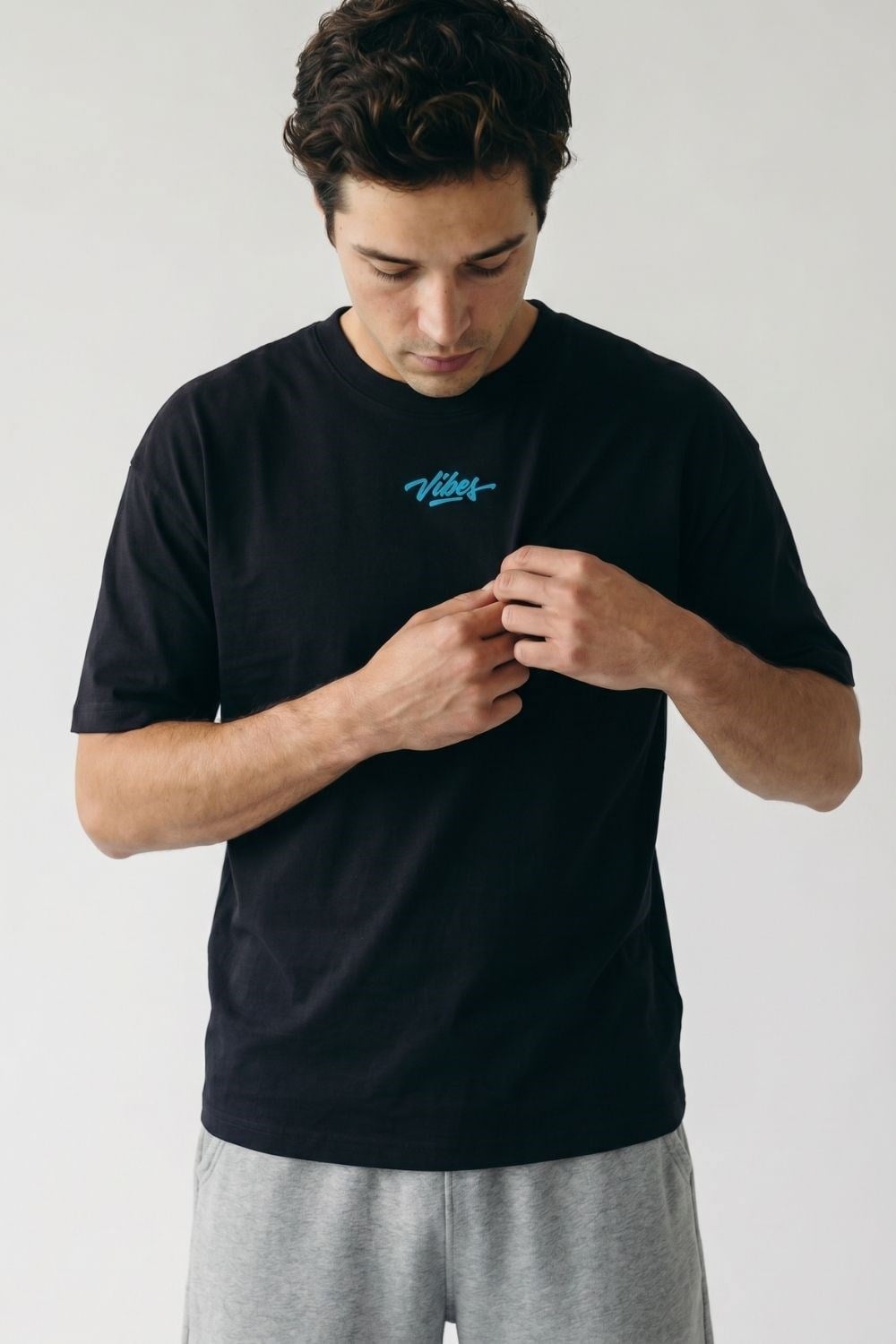 Erkek Anatolian Oversize Siyah Premium T-Shirt