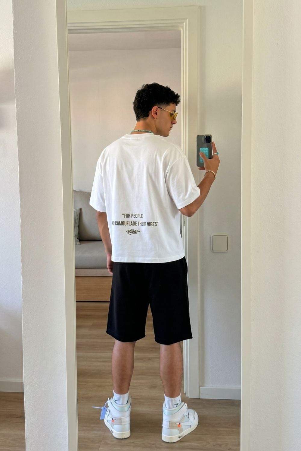 Erkek Chaos Oversize Kırık Beyaz Premium T-Shirt