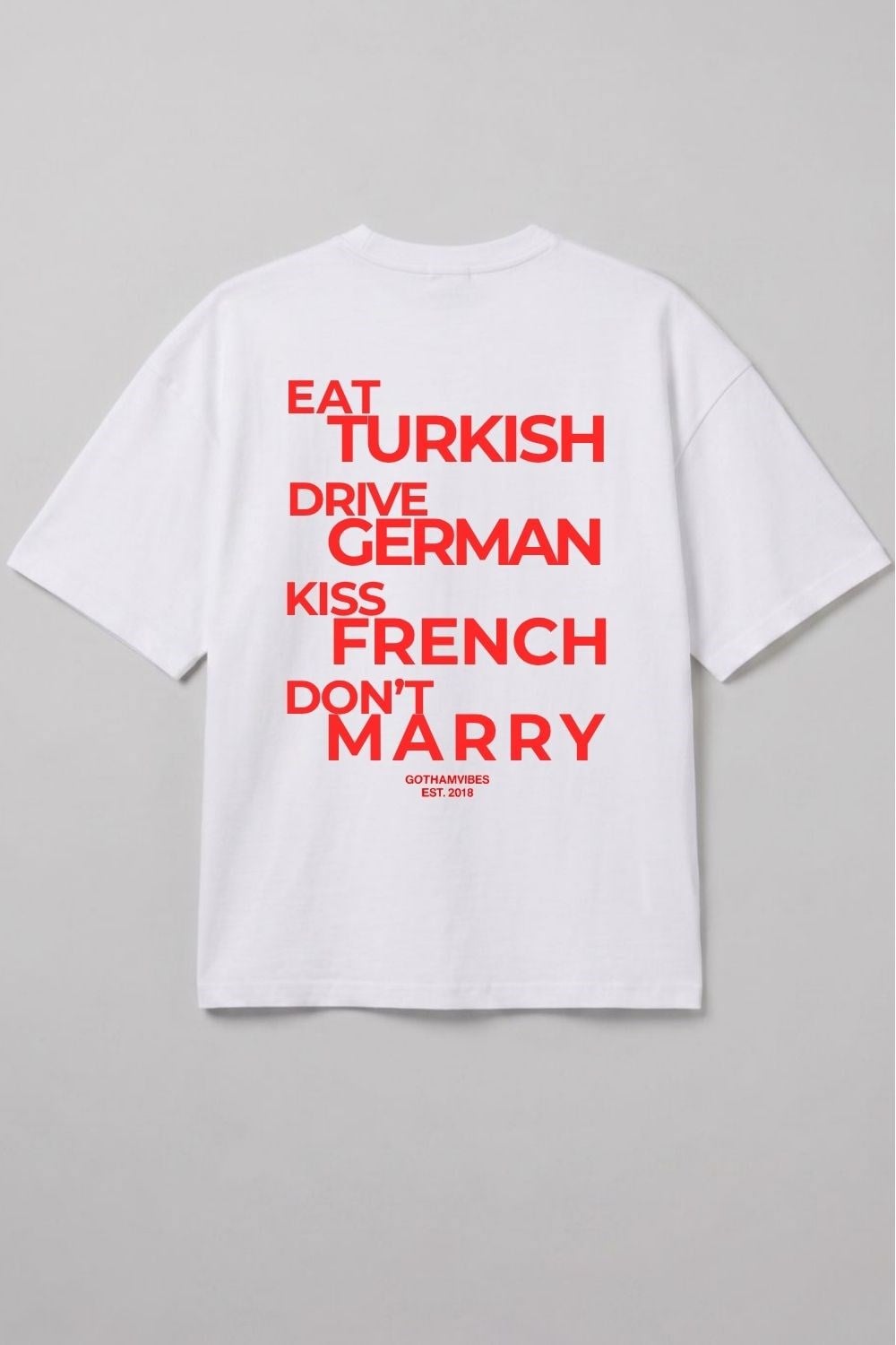 Erkek Boxy Marry Beyaz Premium T-Shirt