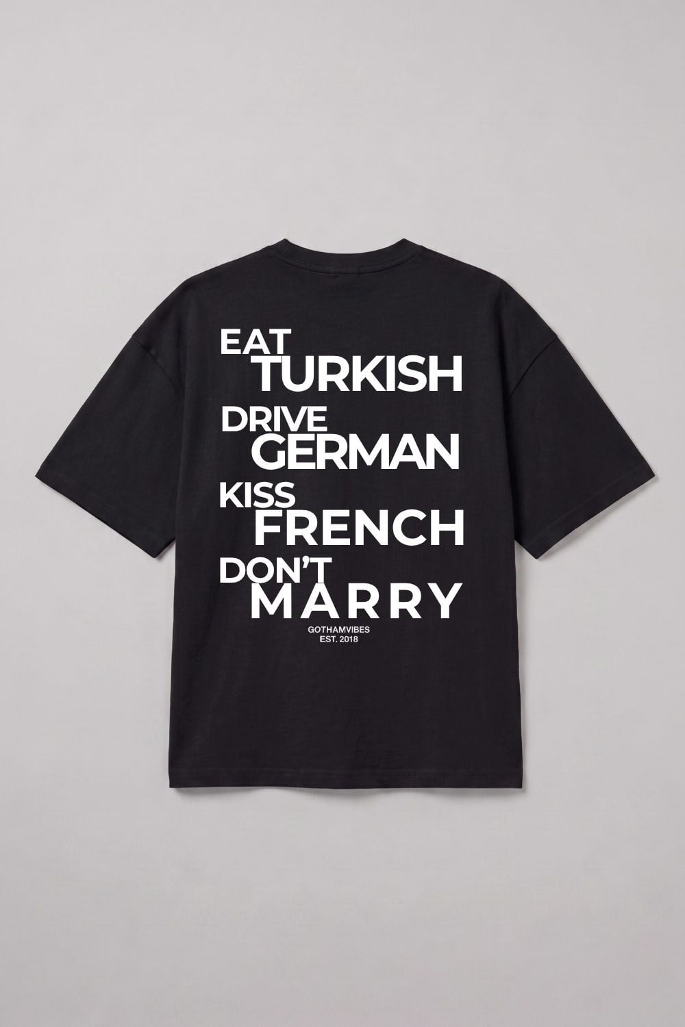 Erkek Boxy Marry Siyah Premium T-Shirt