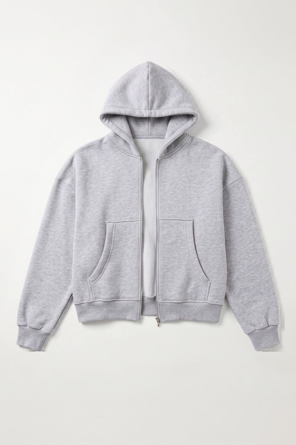 Erkek Boxy Oversize Fermuarlı Chill Gri Sweatshirt