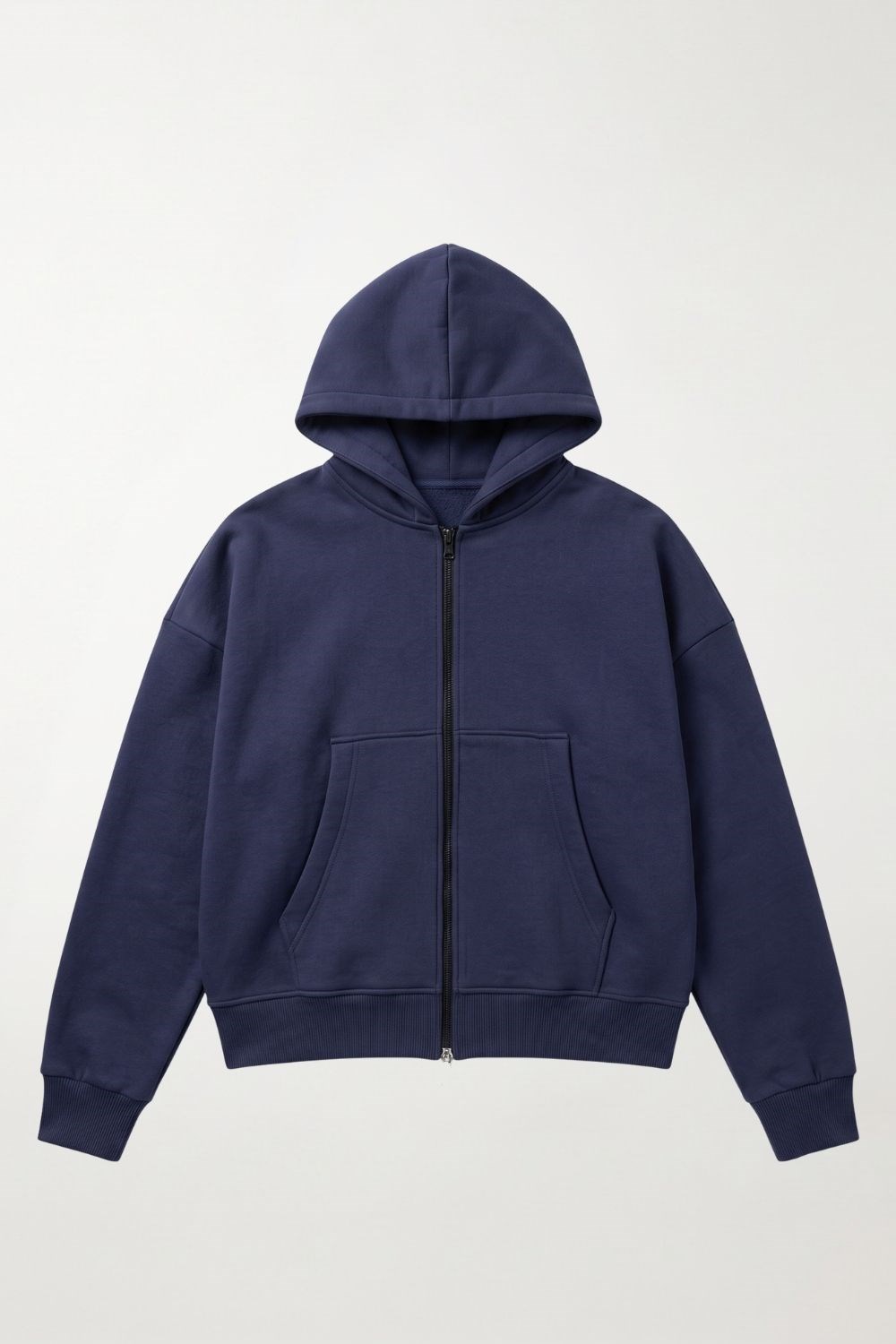 Erkek Boxy Oversize Fermuarlı Chill Lacivert Sweatshirt