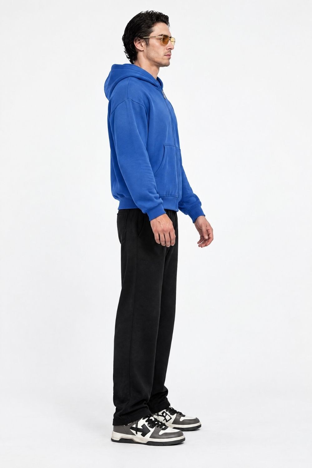 Erkek Boxy Oversize Fermuarlı Chill Saks Sweatshirt