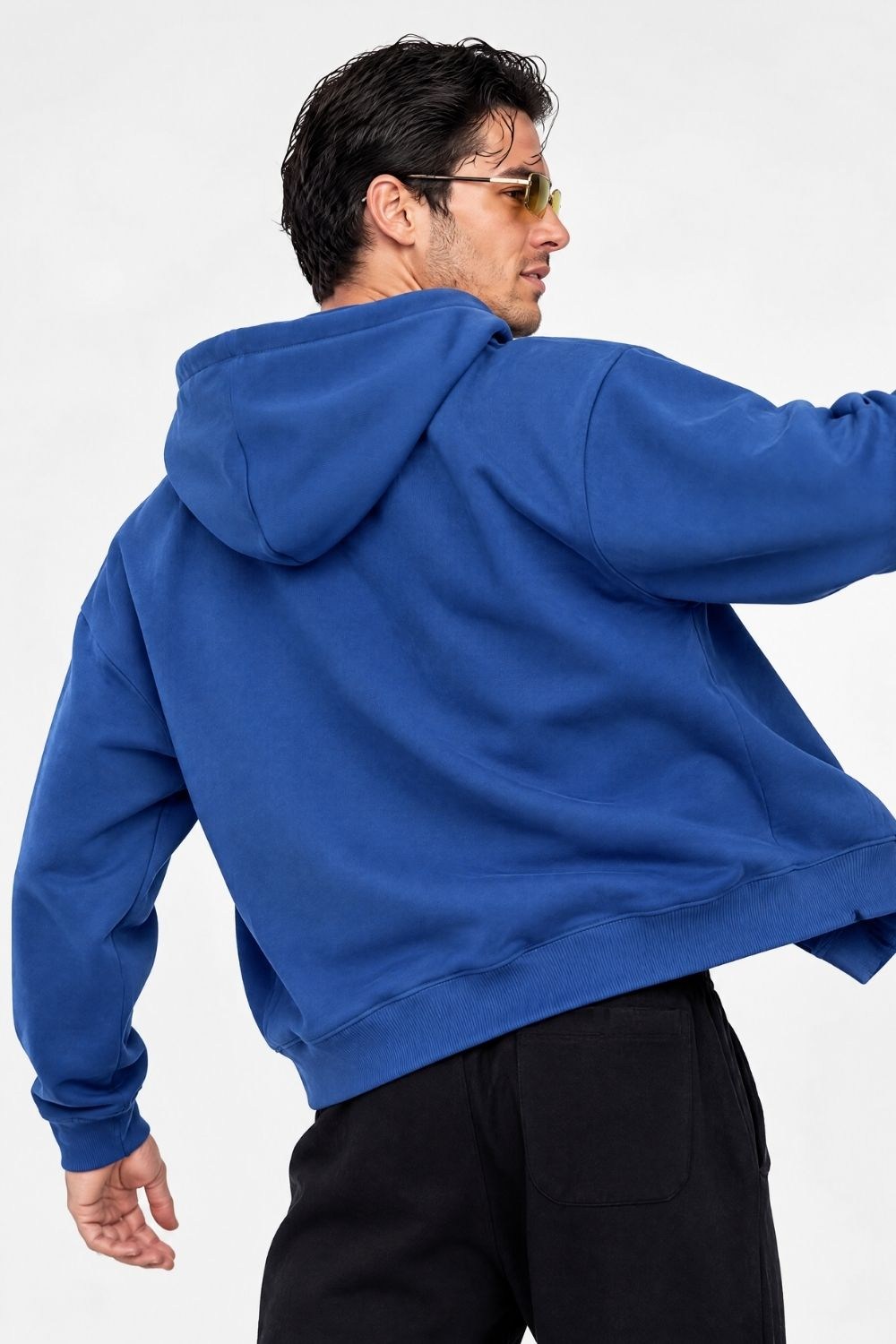 Erkek Boxy Oversize Fermuarlı Chill Saks Sweatshirt