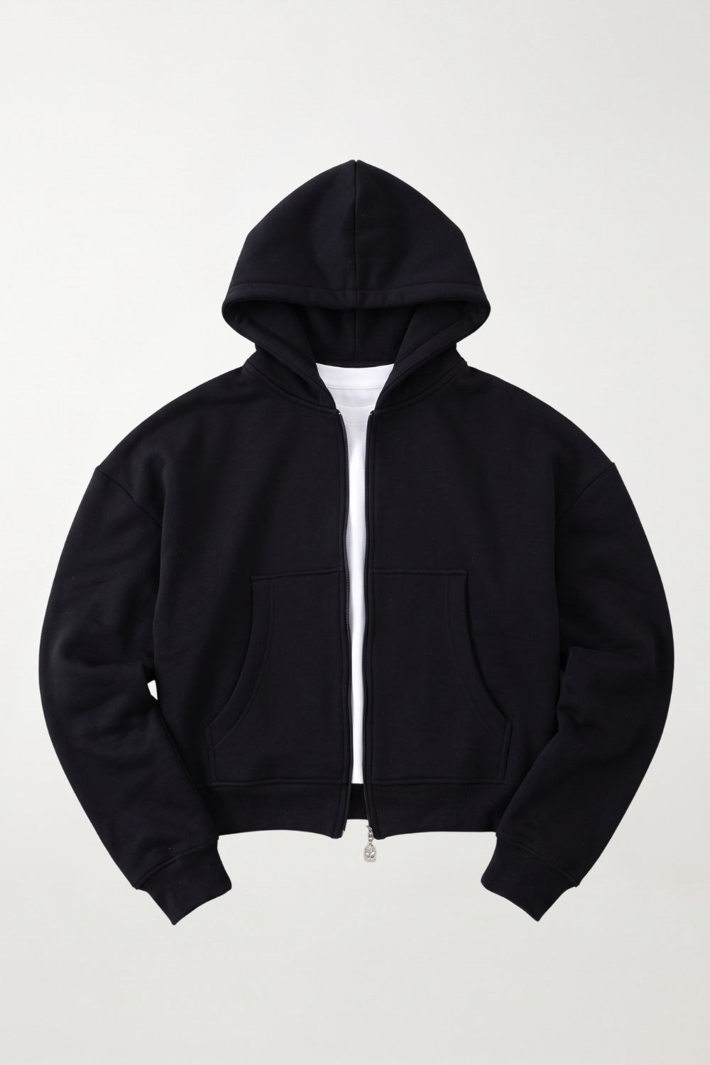 Erkek Boxy Oversize Fermuarlı Chill Siyah Sweatshirt