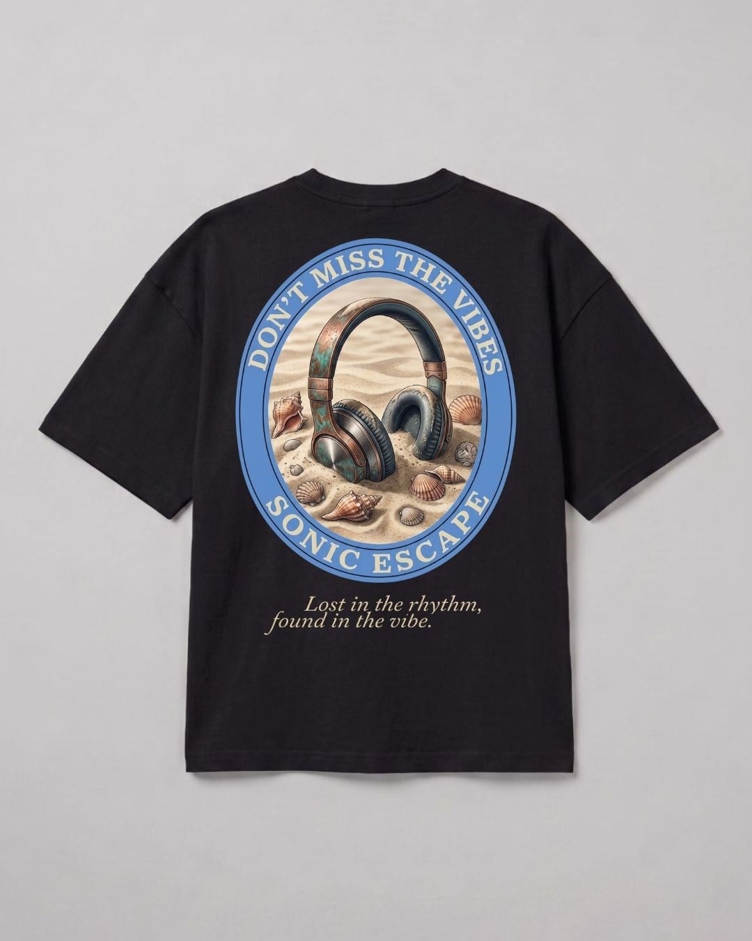 Erkek Rhytm Oversize Siyah Premium T-Shirt
